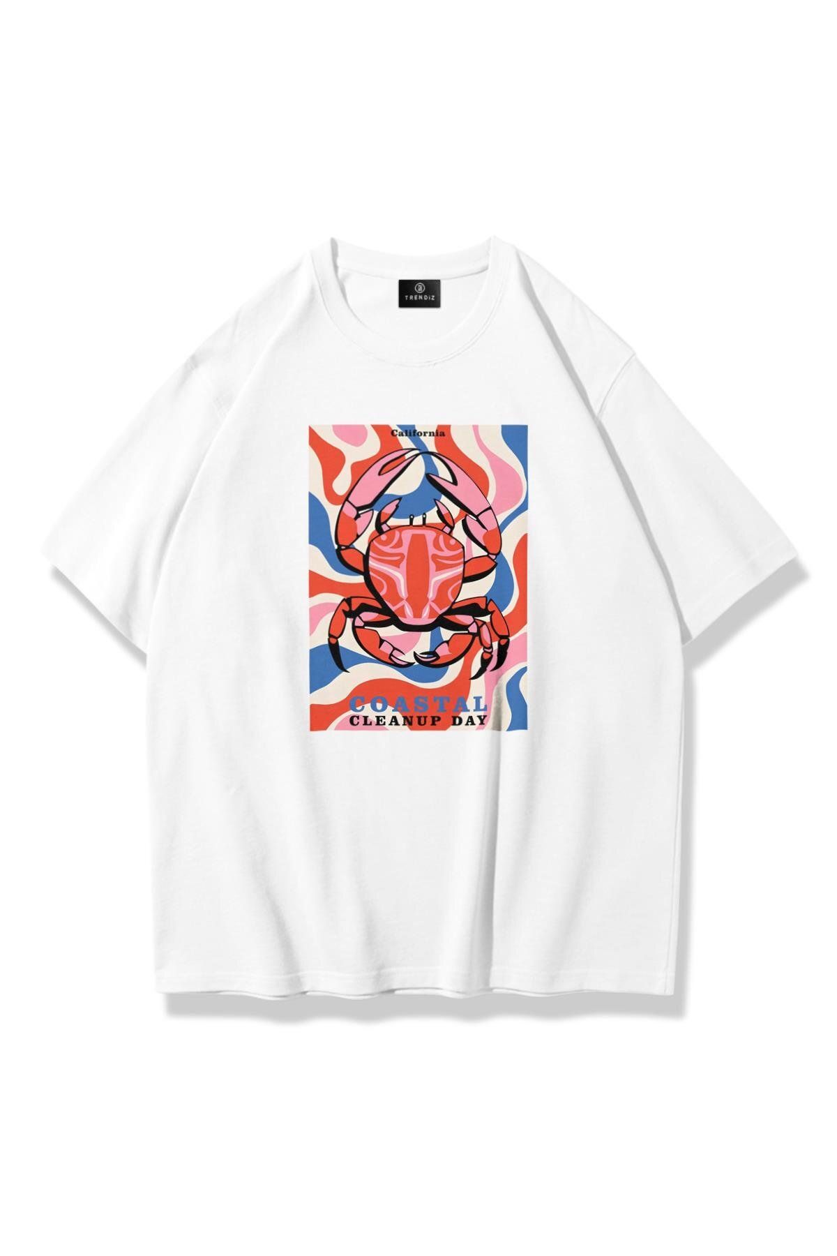 Trendiz Kadın California Lobster Tshirt Beyaz