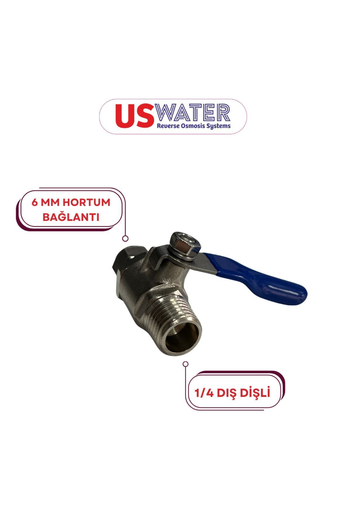 Elioure Filtre Dirsek 1/4 Dış Dişli 6 Mm Quick Bağlantılı Küresel Vana CN