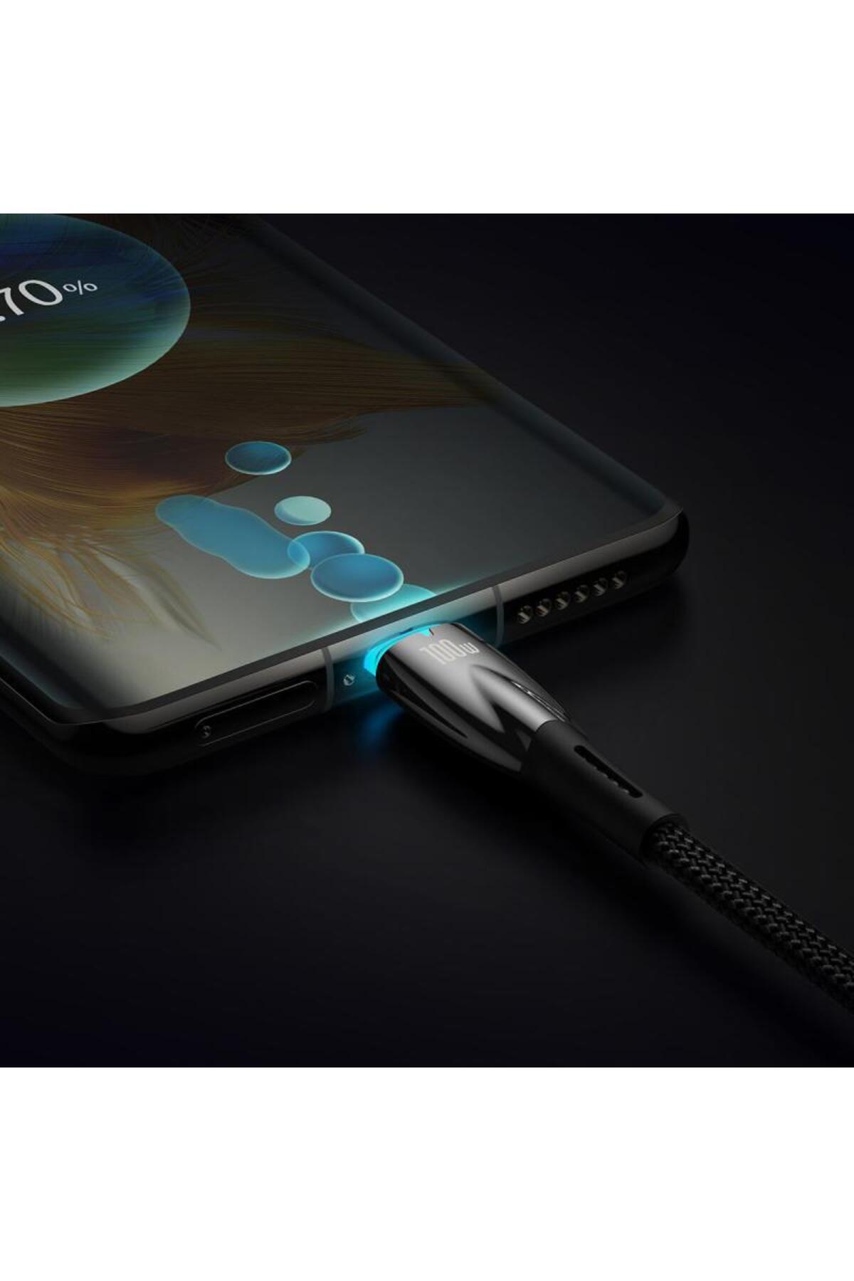 Baseus-Cablu de date Baseus Glimmer, 2x USB Type-C, Fast Charge, PD 100W, 1m, Negru 6