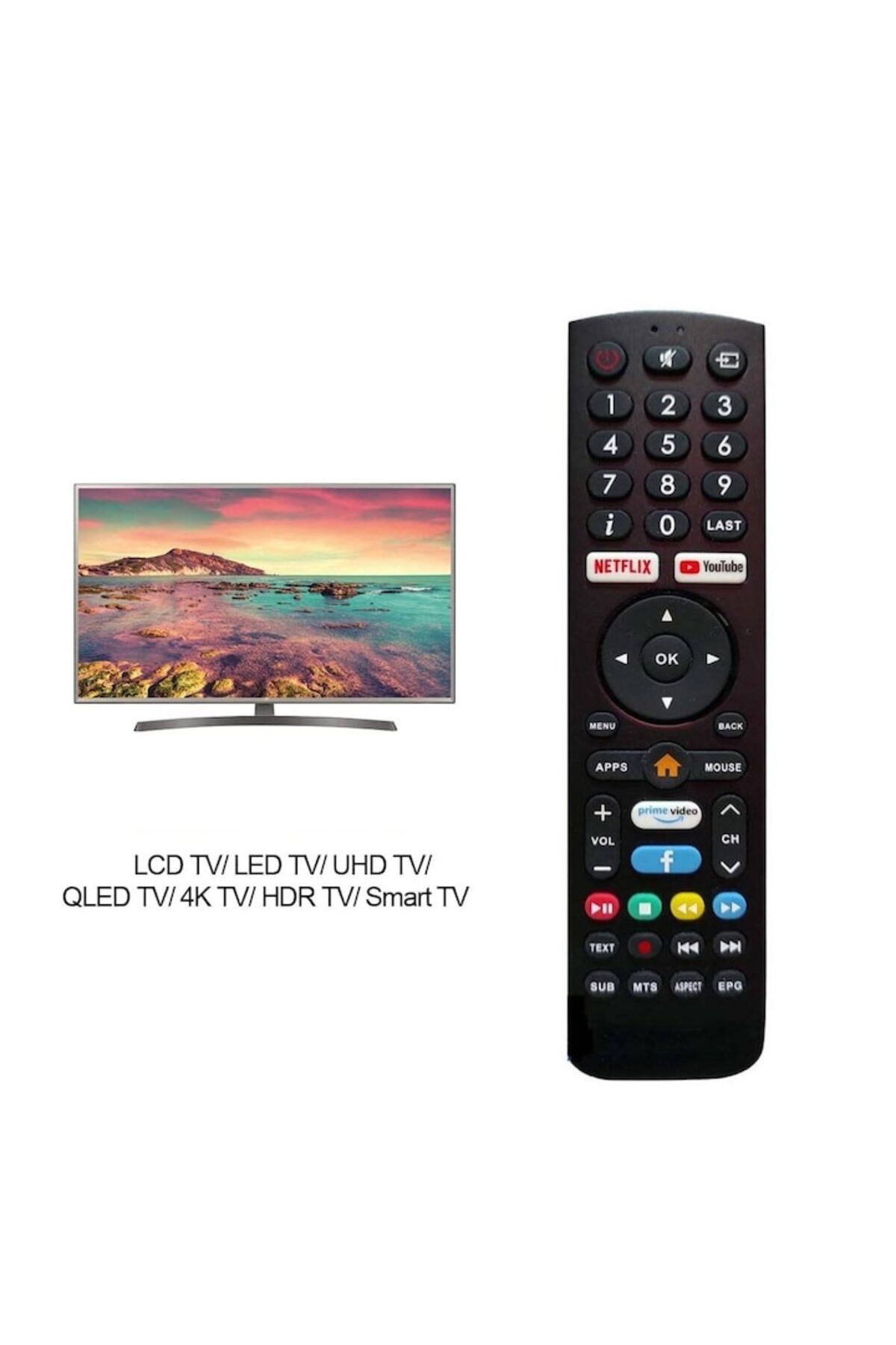 Bogadini-Universal Remote Control For Vortex Led/lcd V32tphde1s, Plug & Play, Black 3