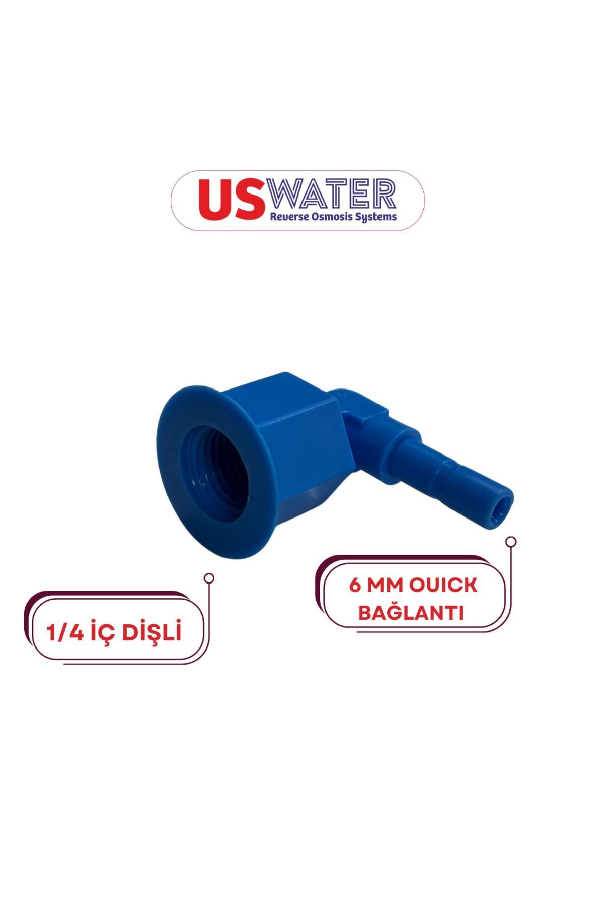 Elioure Filtre Dirsek 1/4 Iç Dişli 6mm Quick Bağlantılı Tank Dirseği CN