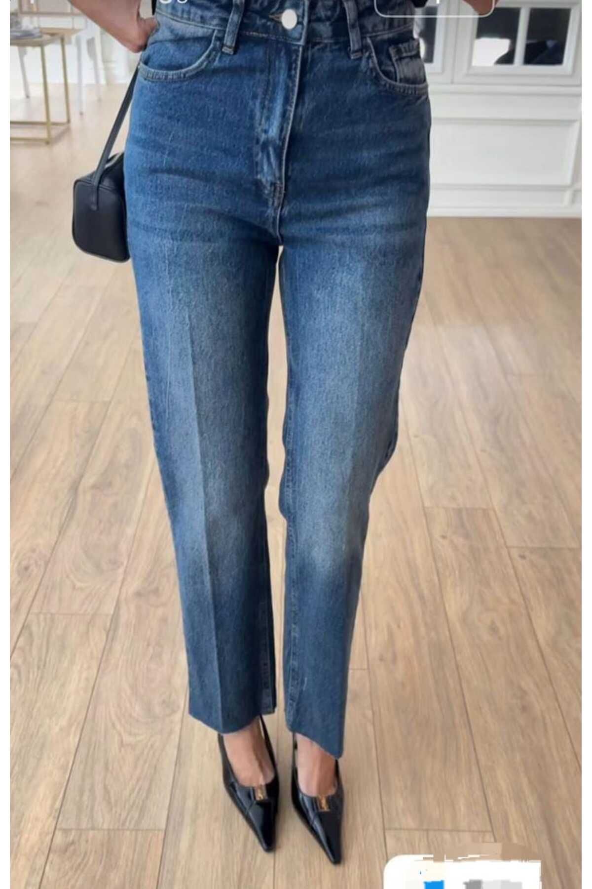MODA ZRA 520 MODEL TAM KALIP MAVİ YIKAMALI JEAN
