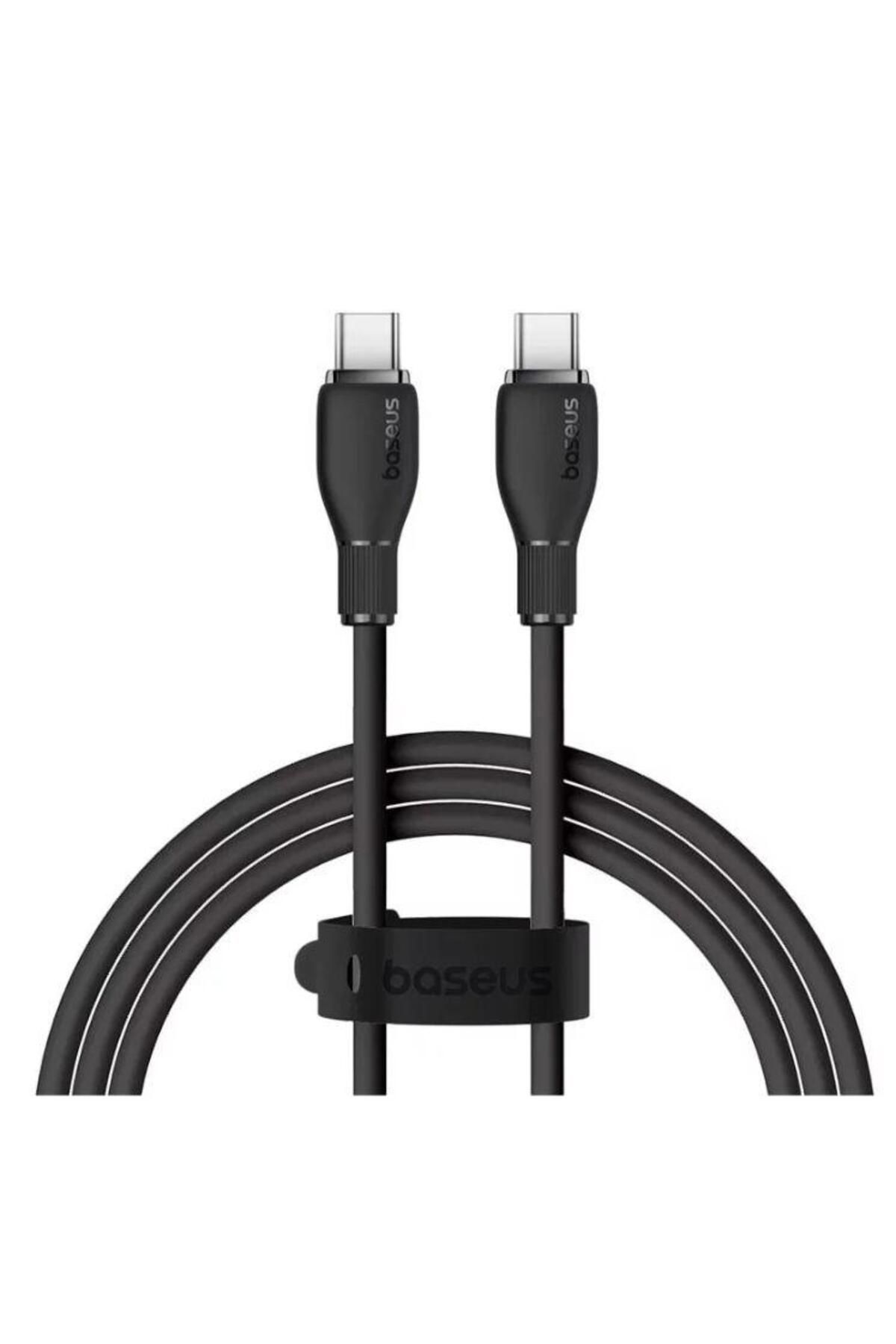 Baseus-Cablu de date Baseus Pudding Series, 100W, USB-C la USB-C, Fast Charging, 1.2 metri (Negru) 1