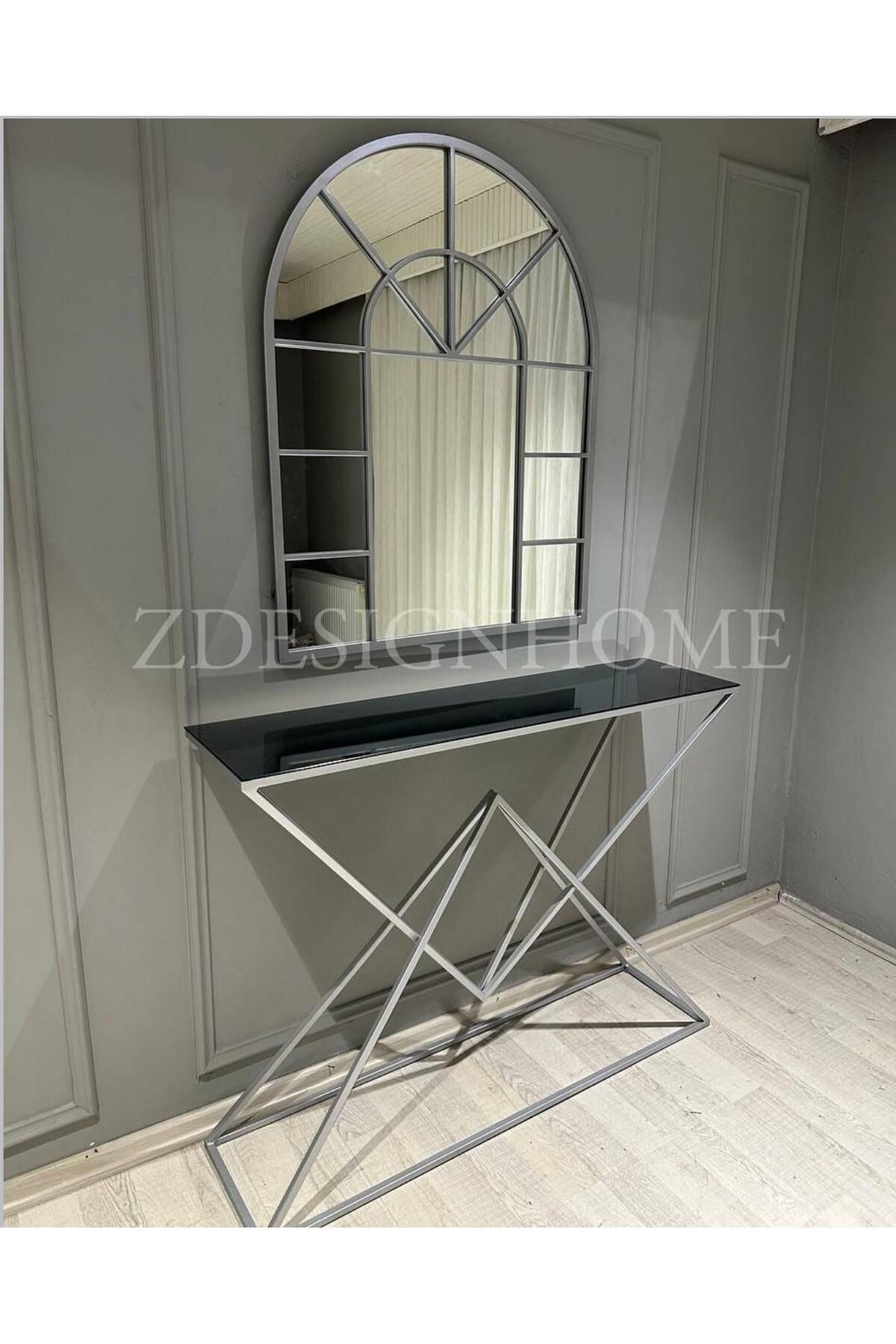 zdesignhome 80X100 Cm Ayna , 120X30X90 Cm Dresuar Gümüş Zdesignhome