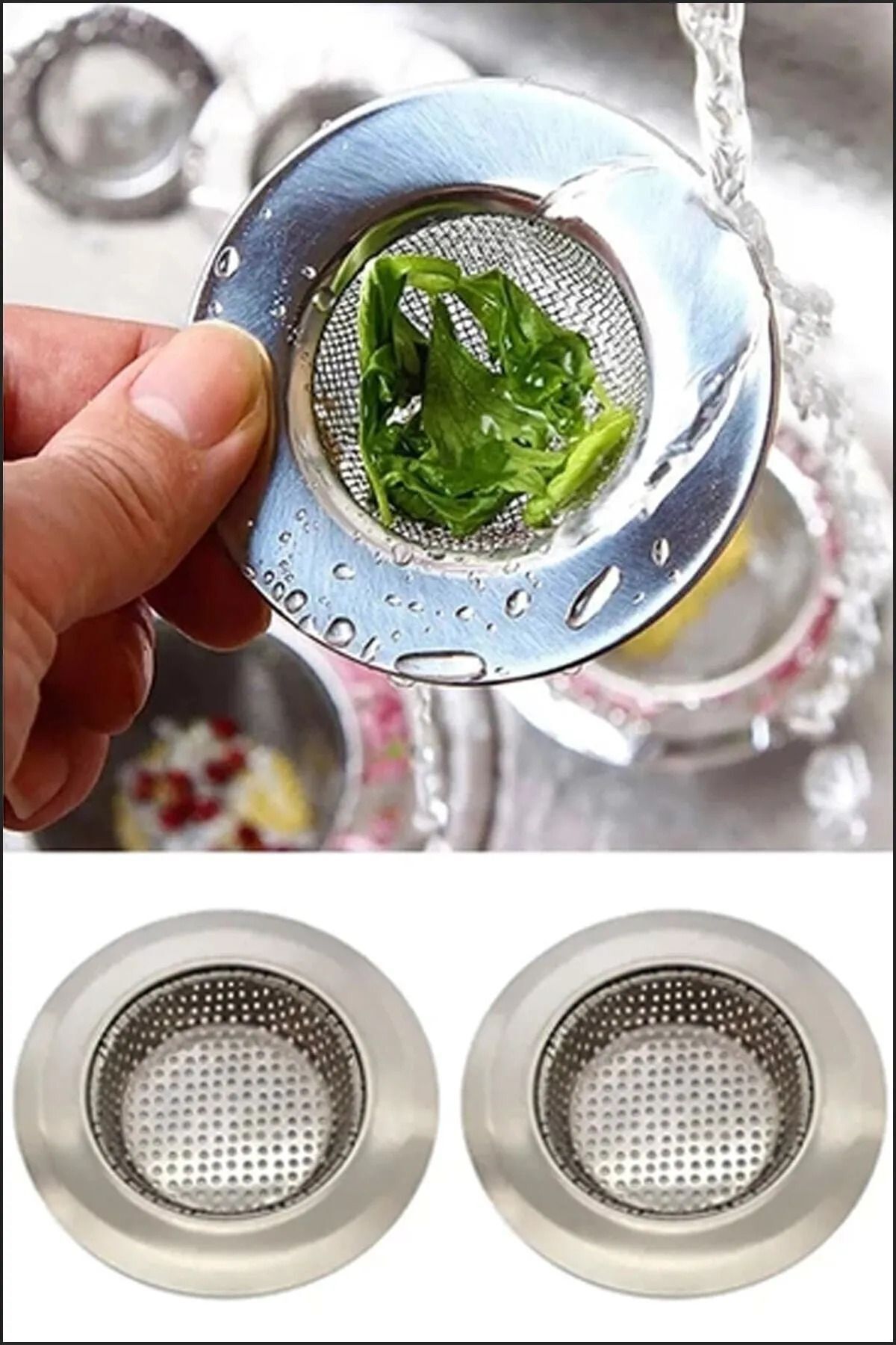Elioure Gider Süzgeci Paslanmaz Çelik Mutfak Lavabo Süzgeci Evye 7 Cm Paslanmaz Çelik Mutfak Lavabo Süzgeci