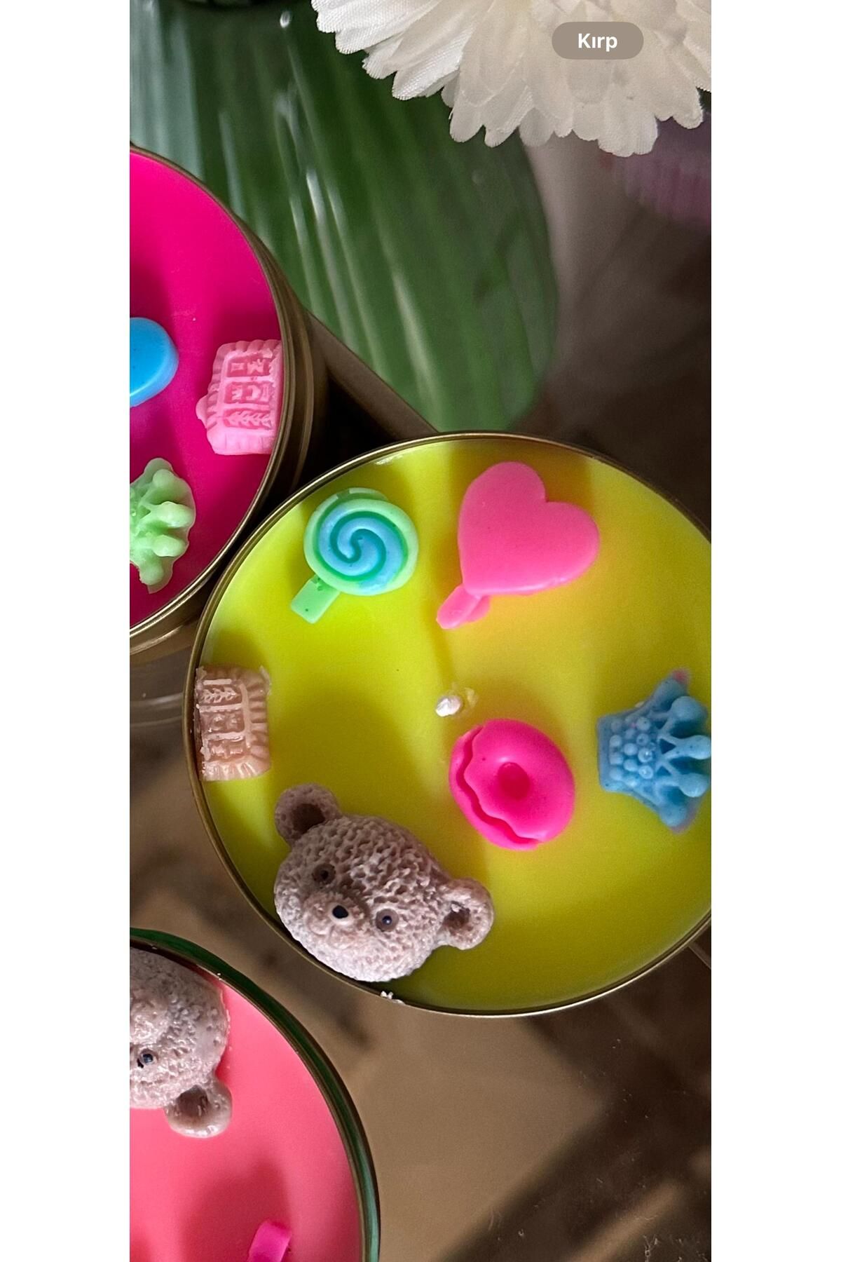 BalibeeCandle Metal kutuda sevimli objeler hediyelik mum