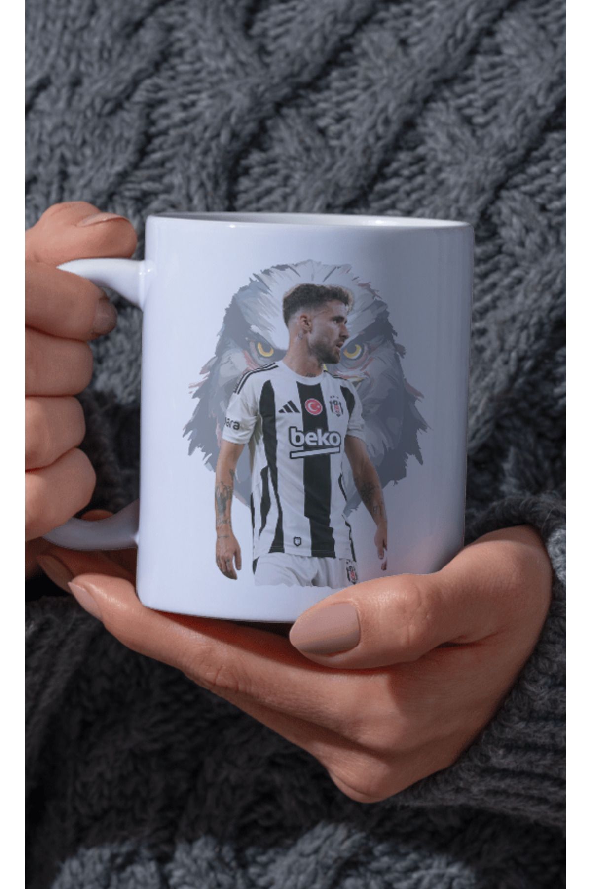 Store Kara Kartal Rafa Silva Kupası-Rafa Silva Beşiktaş Temalı Kupa Bardak