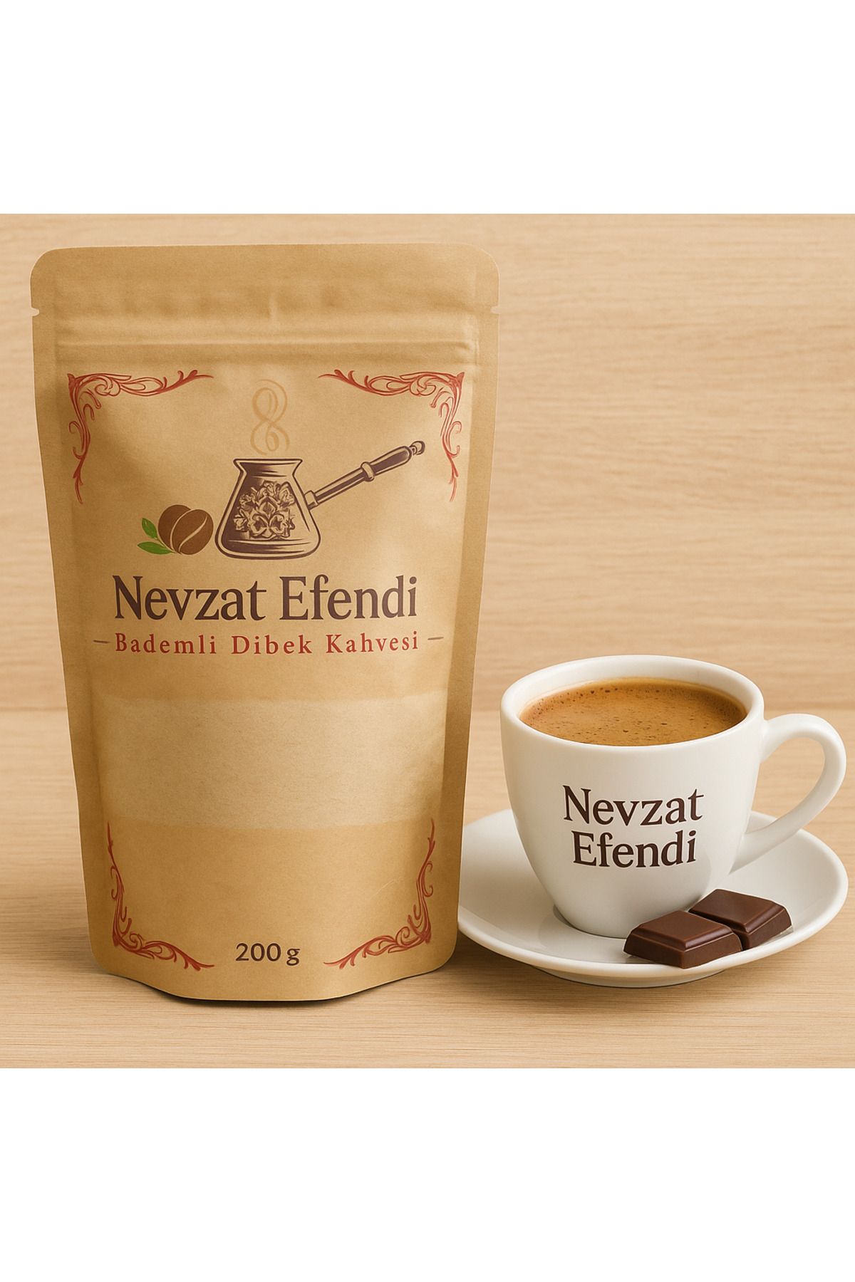nevzatefendi Nevzat Efendi Bademli Dibek Kahvesi 200 g – Tatlı ve Yumuşak İçim