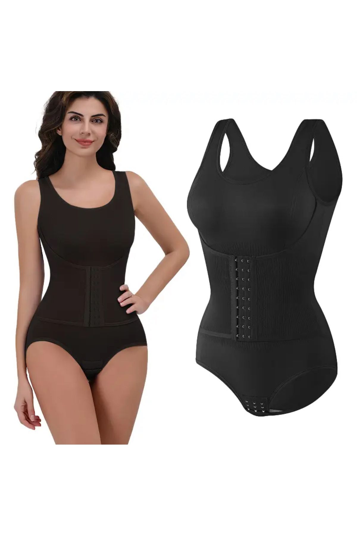 zeinapp Kadın Tüm Vücut Şekillendirici Toparlayıcı Operasyon Doğum Sonrası Bel Ayarlı Spandex Body Korse