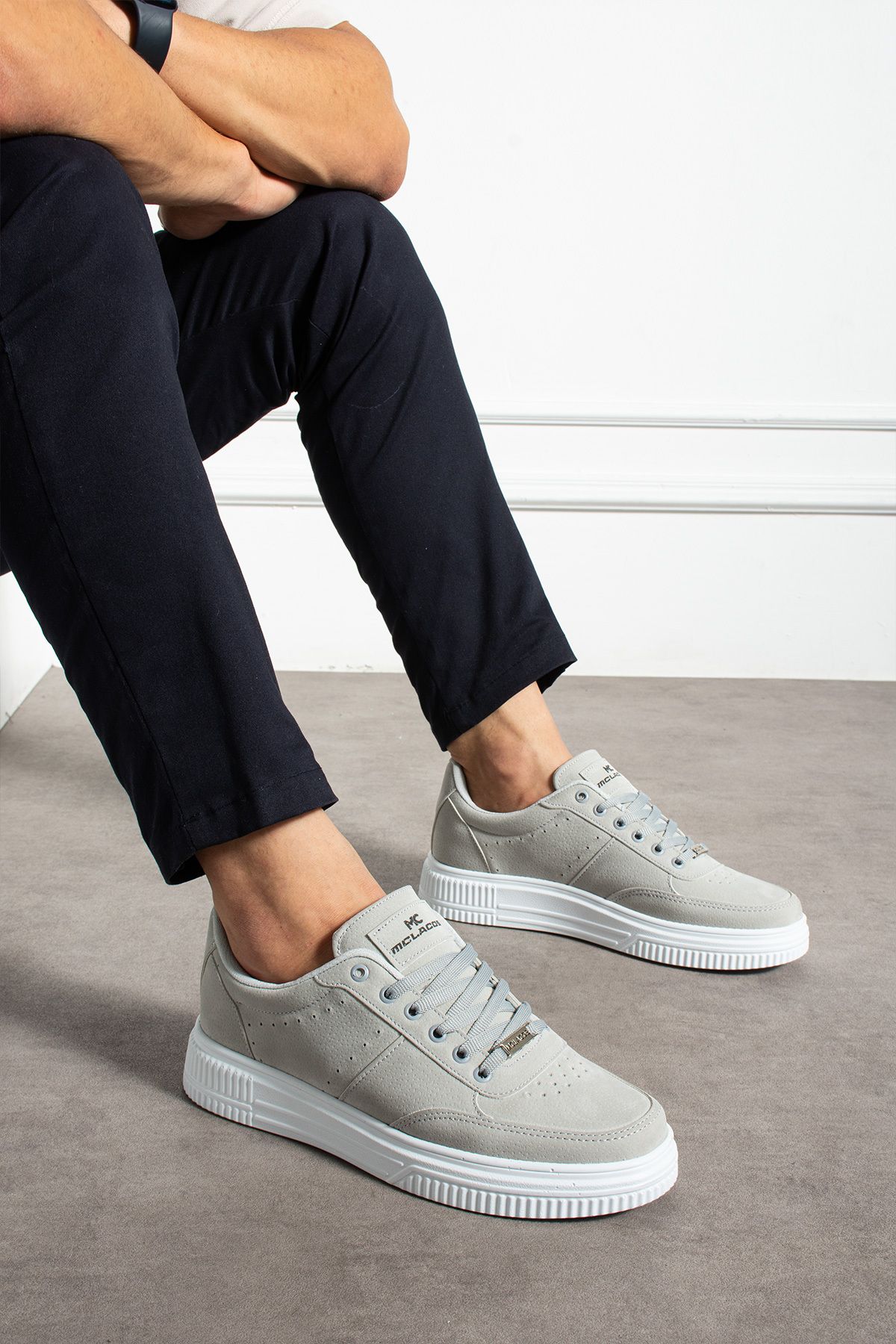 MCLACOS Erkek Sneaker Günlük Spor Ayakkabı Yüksek Taban Buz - Rahat Tasarım Q3