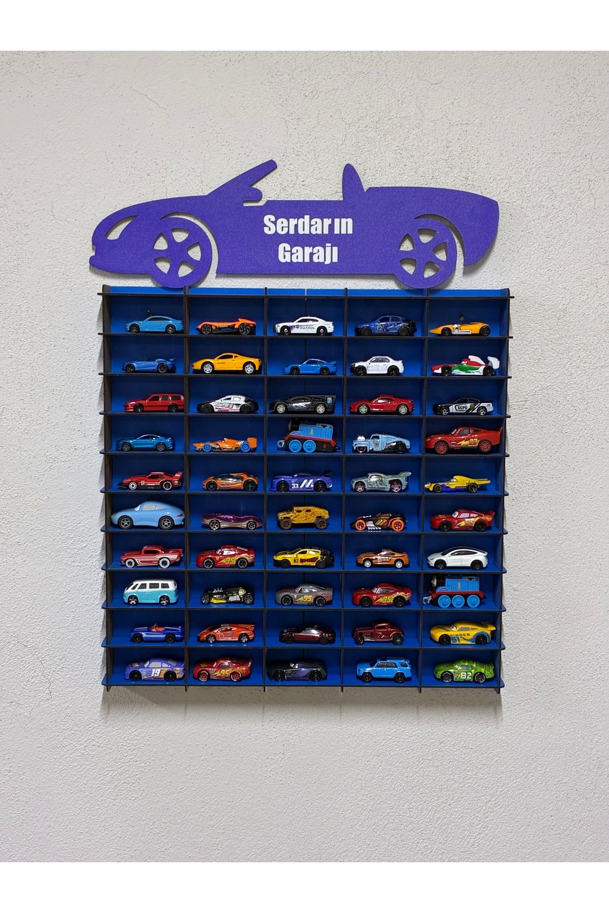 wudie Oyuncak Araba Rafı 50'li Temalı Sarı Kırmızı (hotwhels Ve Matbox Arabaları Için Uygundur)
