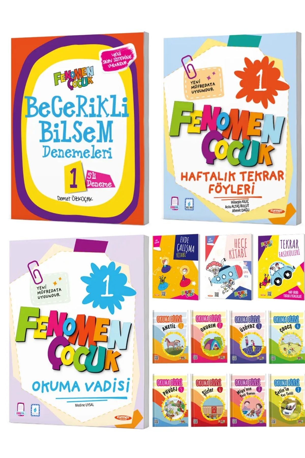 fenomen çocuk 1.sınıf evde çalışma kitabı-hece kitabı-tekrar fasikülleri 4'lü settir