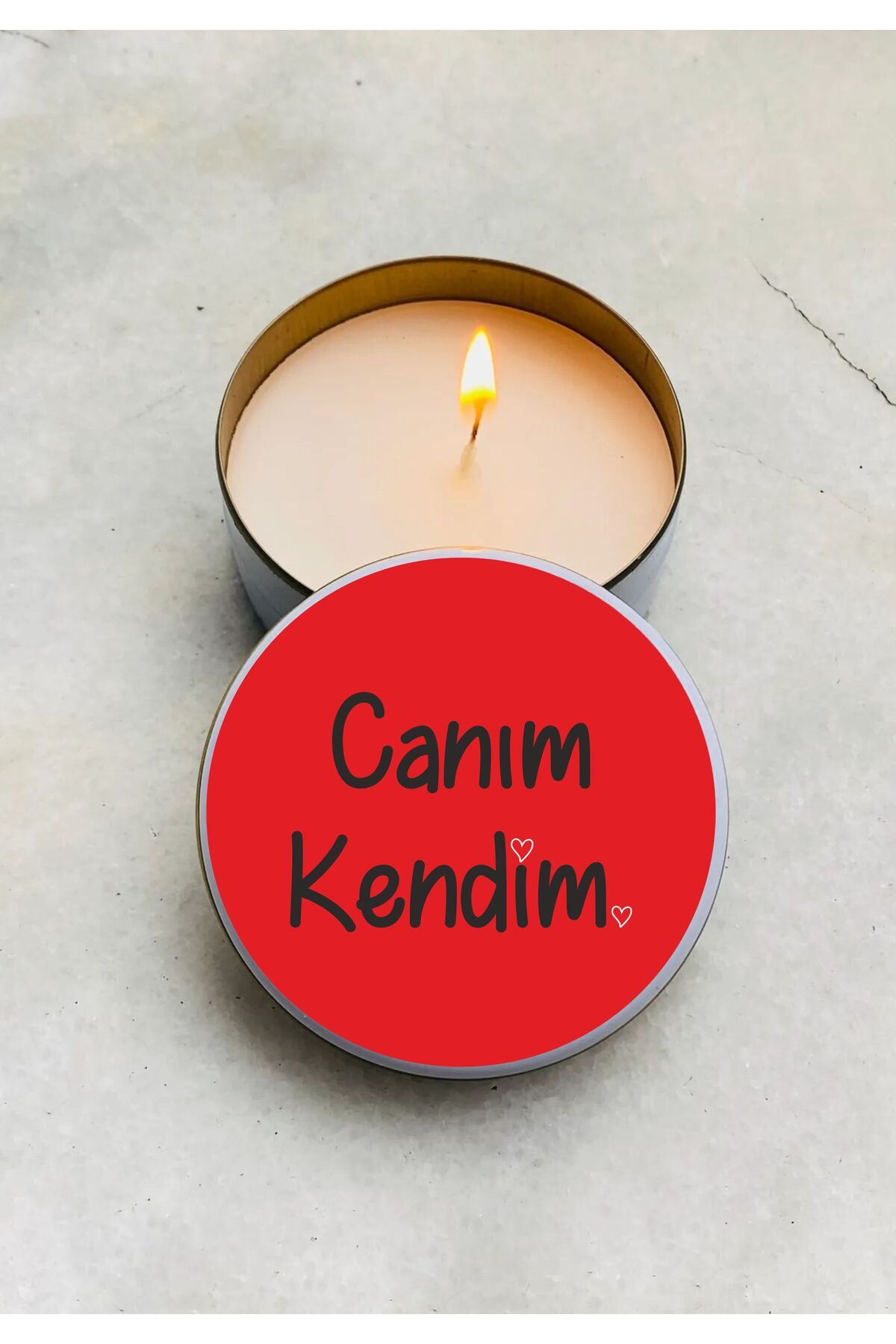 hediyenebak Kokulu Mum Canım Kendim Özel Tasarımlı Metal Kutulu Mum