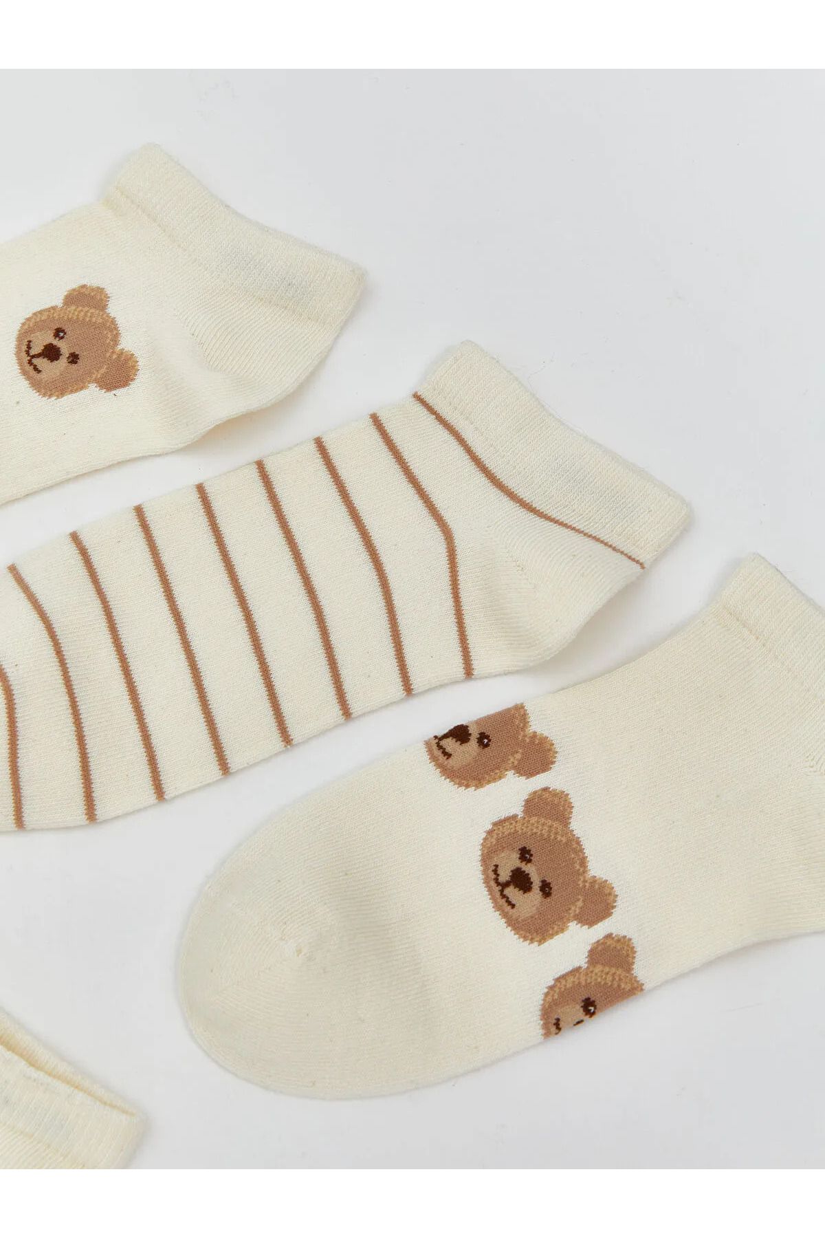 LC Waikiki Ayı Teddy Baskılı Kadın Patik Çorap 5'li