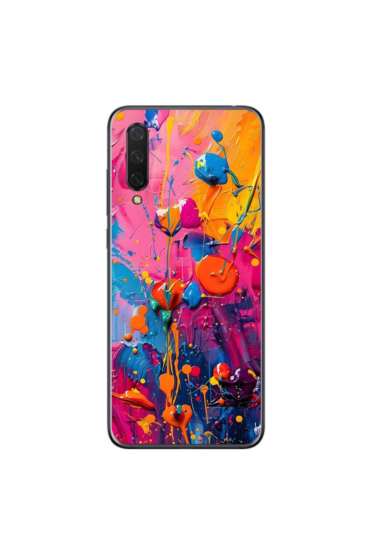 Dali Design Xiaomi Mi 9 Lite Uyumlu Şeffaf Kılıf Graffiti 3 Tasarımlı