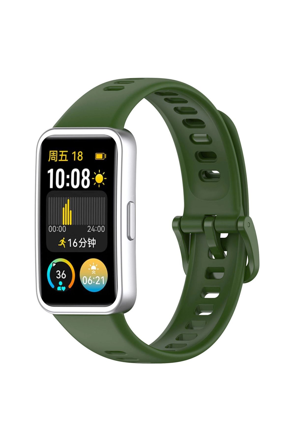 Novatis Huawei Band 8 / Band 9 / Band 10 Uyumlu Silikon Kordon Metal Pim ve Tokalı Soft Kayış
