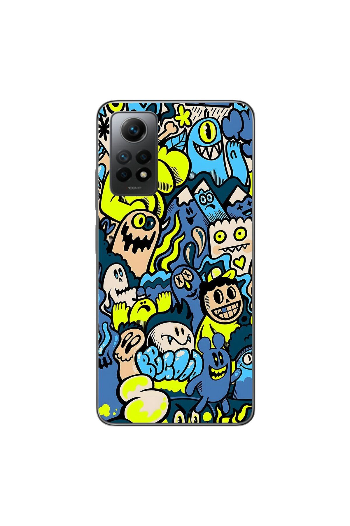 Dali Design Xiaomi Redmi Note 12 Pro Uyumlu Şeffaf Kılıf Graffiti 11 Tasarımlı