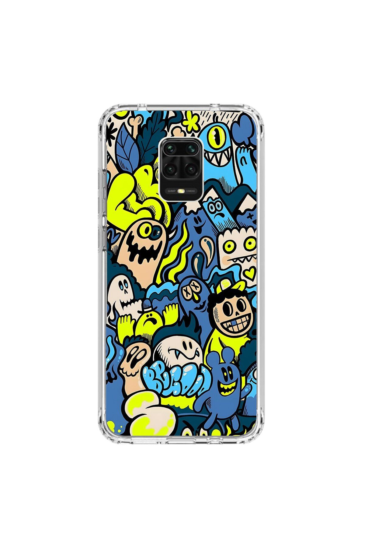 Dali Design Xiaomi Redmi Note 9 Pro Uyumlu Şeffaf Kılıf Graffiti 11 Tasarımlı