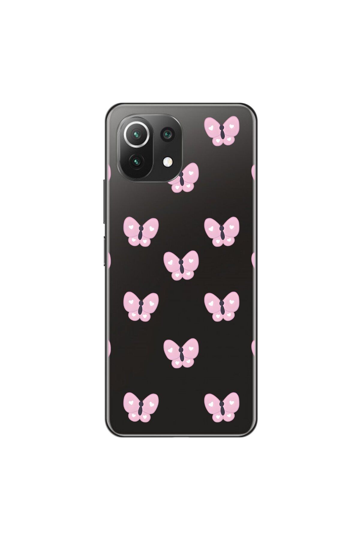 Dali Design Xiaomi Mi 11 Lite Uyumlu Şeffaf Kılıf Kelebek 1 Tasarımlı