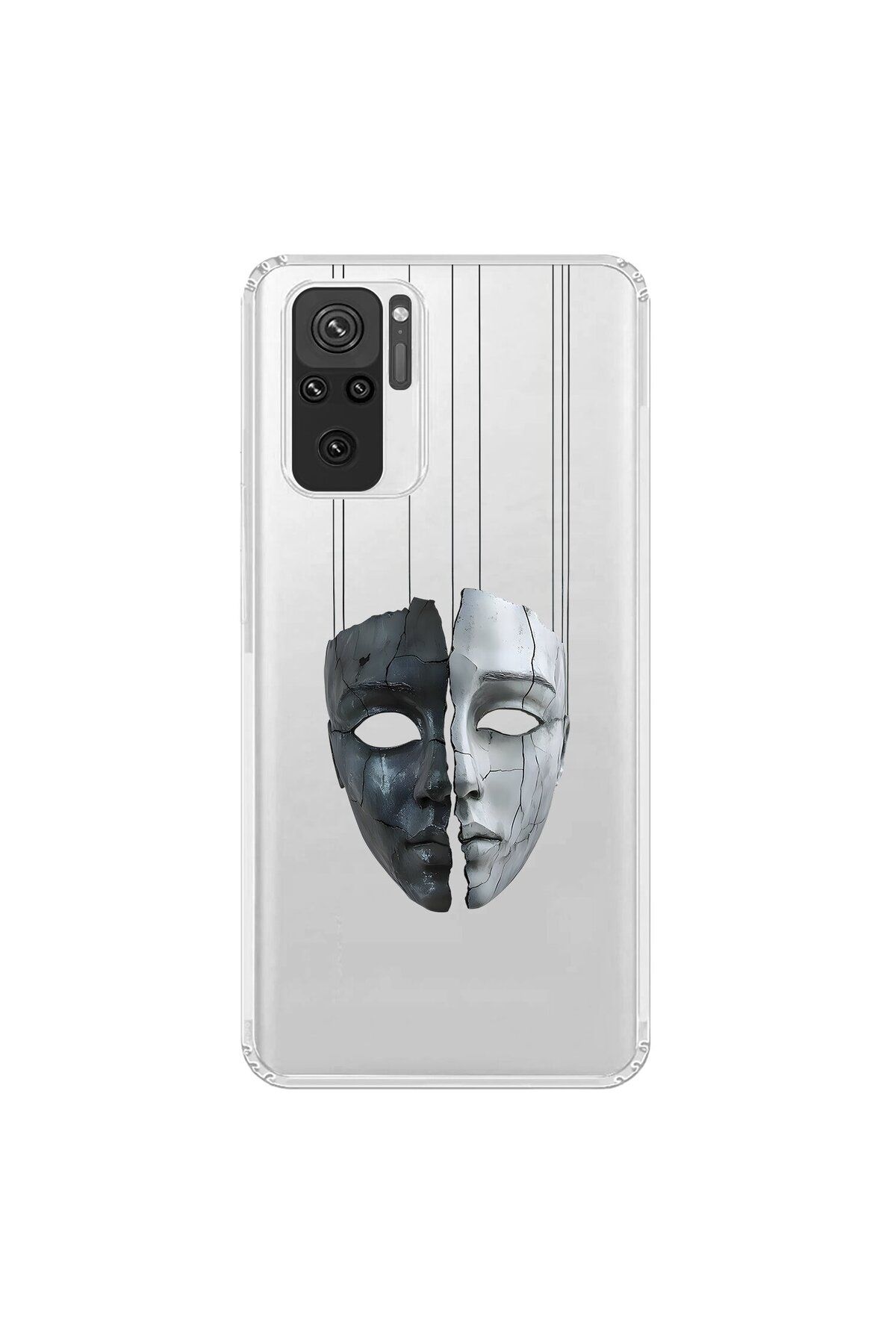 Dali Design Xiaomi Redmi Note 10 Uyumlu Şeffaf Kılıf Estetik Yüz 8 Tasarımlı