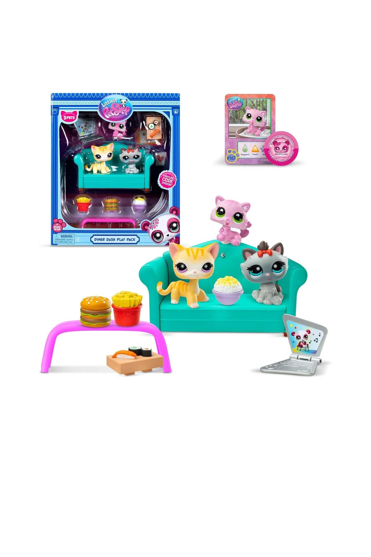 H.H.M ŞENVER TİCARET Littlest Pet Shop LPS Minişler Seri 3 Diner Dash Oyun Paketi Seti