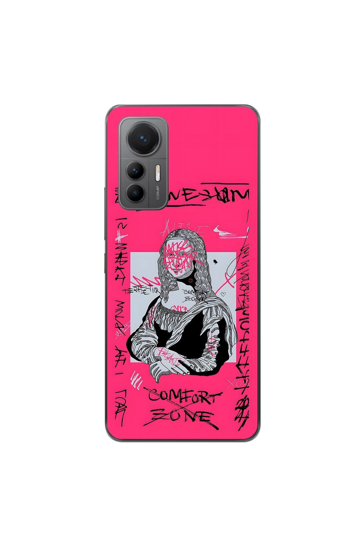 Dali Design Xiaomi Mi 12 Lite Uyumlu Şeffaf Kılıf Graffiti 1 Tasarımlı