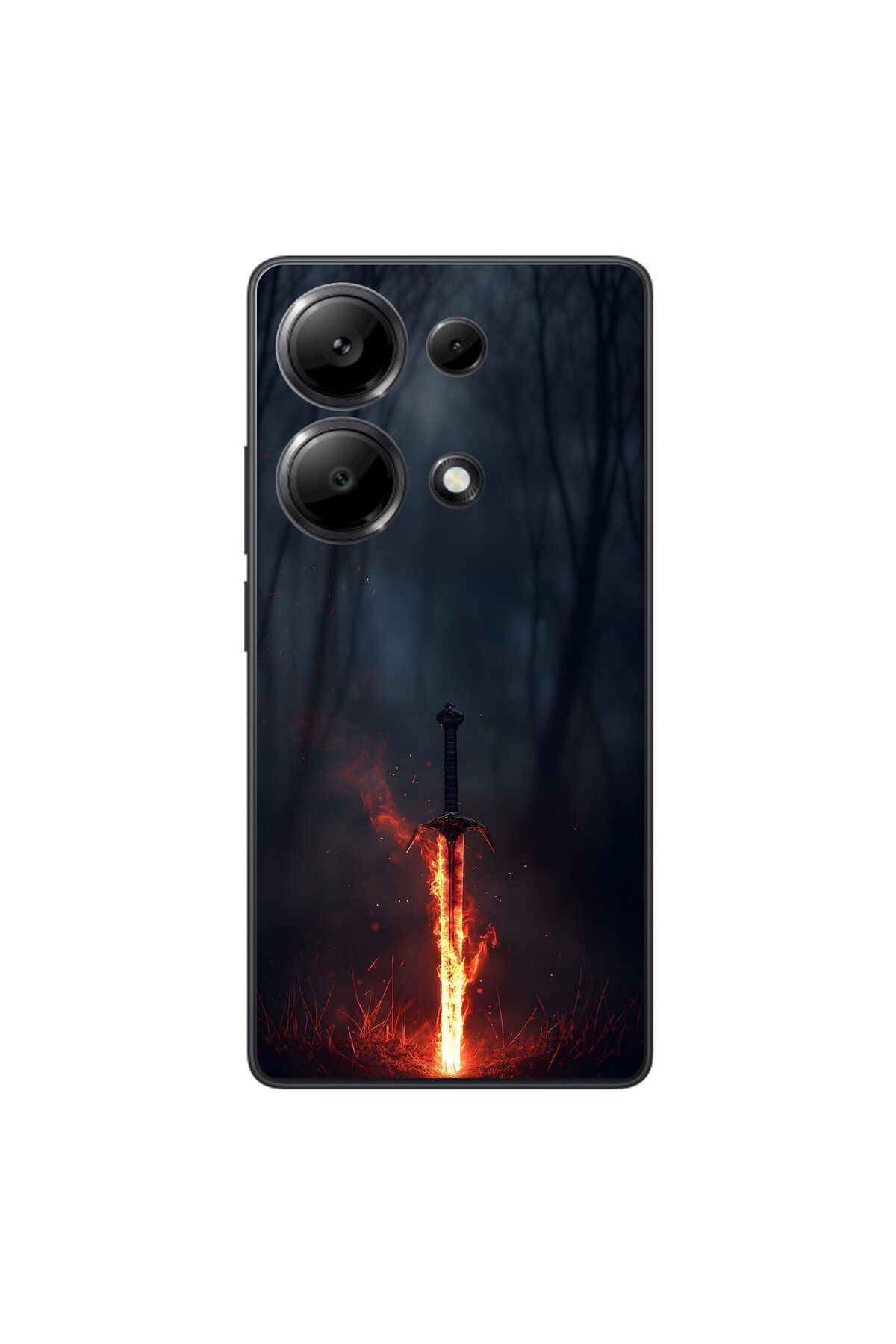 Dali Design Xiaomi Redmi Note 13 Pro Uyumlu Şeffaf Kılıf Kılıç Tasarımlı