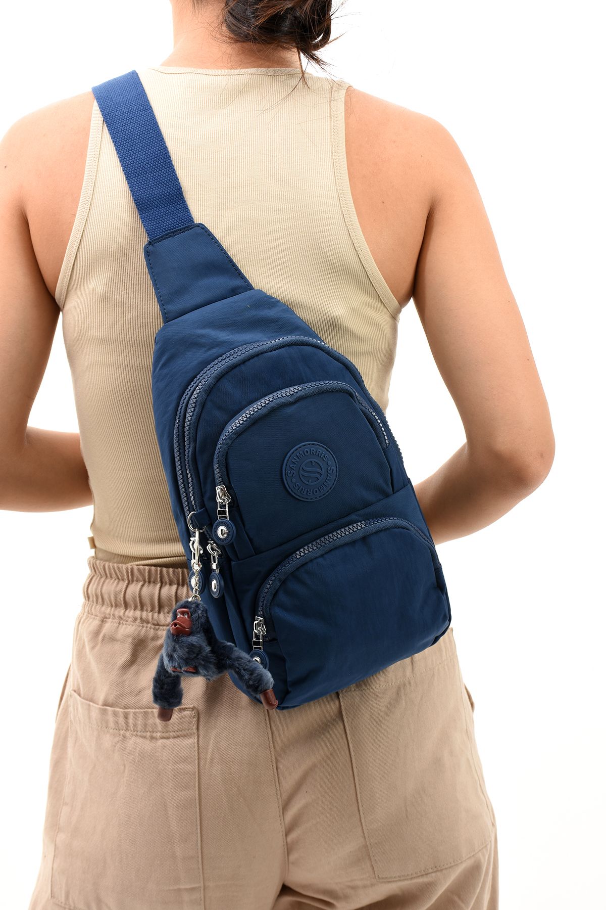 Elnara Unisex Kırinkıl Kumaş Suya Dayanıklı Çapraz Askılı Omuz Ve Göğüs Çantası