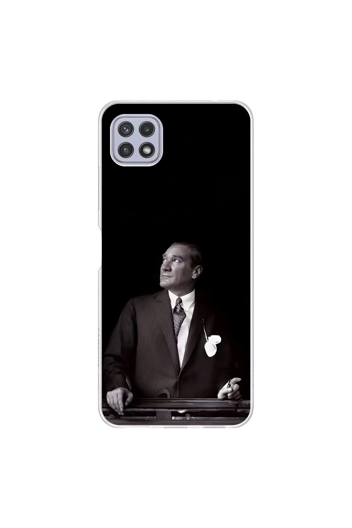 Dali Design Samsung Galaxy A22 Uyumlu Şeffaf Kılıf Atatürk 3 Tasarımlı