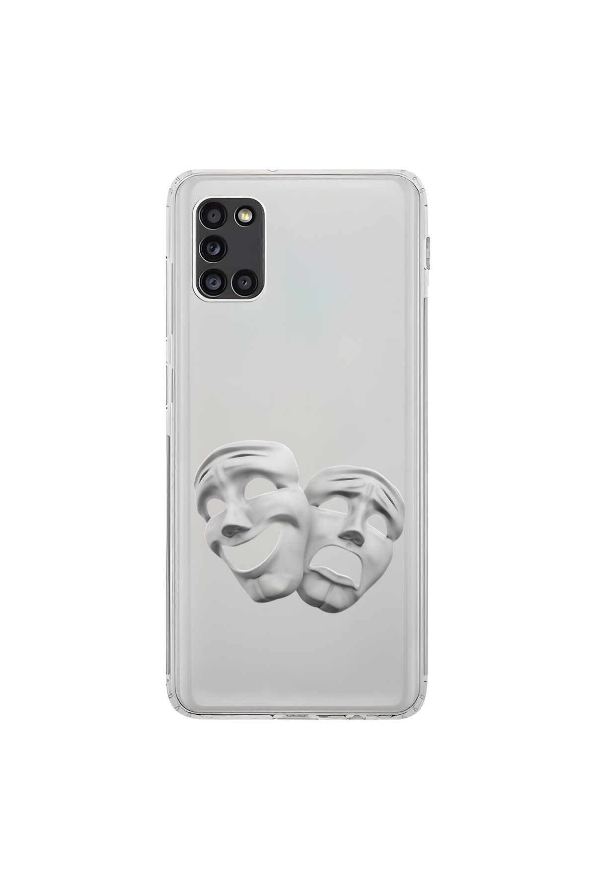 Dali Design Samsung Galaxy A31 Uyumlu Şeffaf Kılıf Estetik Yüz 7 Tasarımlı