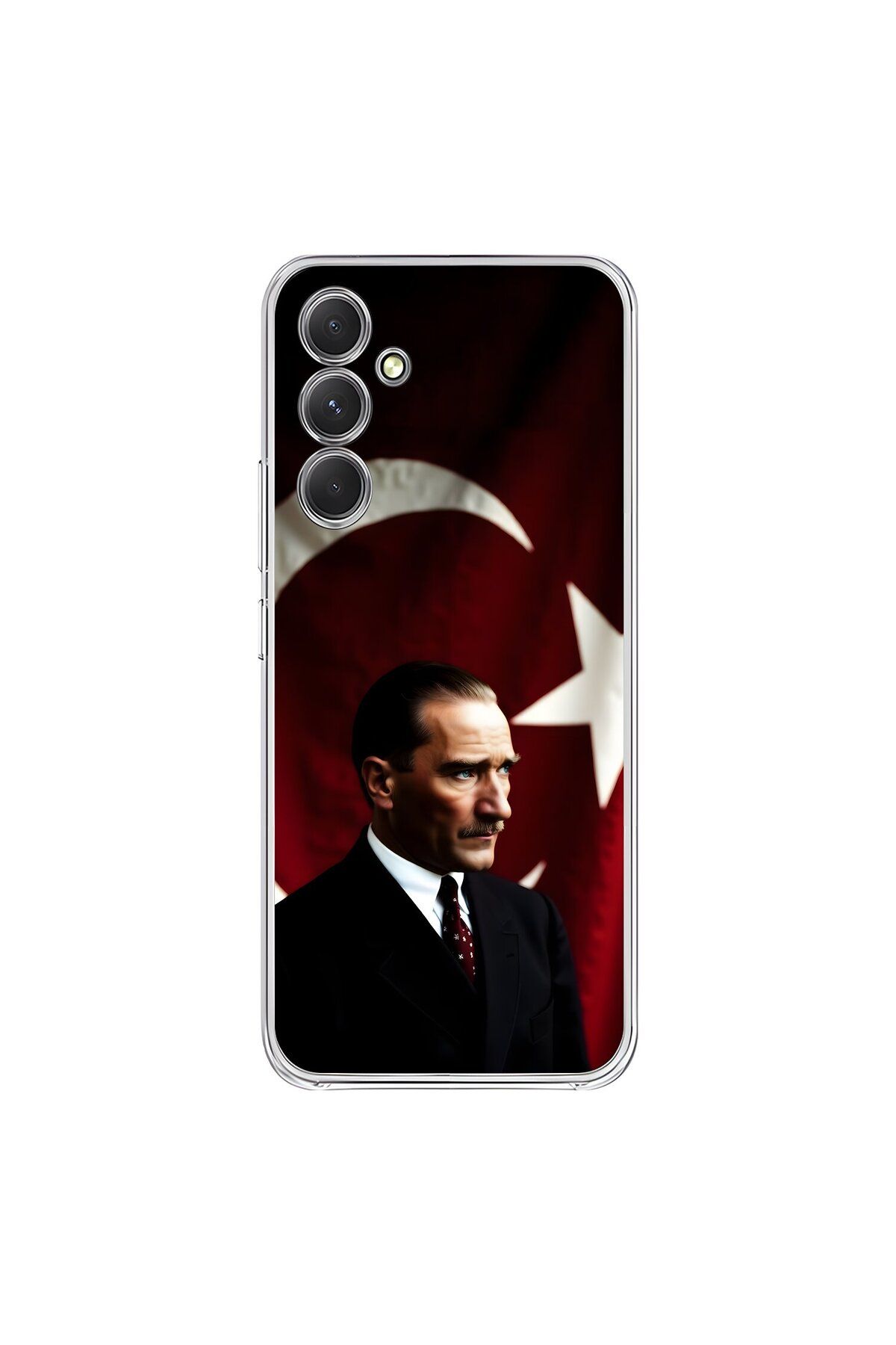 Dali Design Samsung Galaxy A54 Uyumlu Şeffaf Kılıf Atatürk 4 Tasarımlı