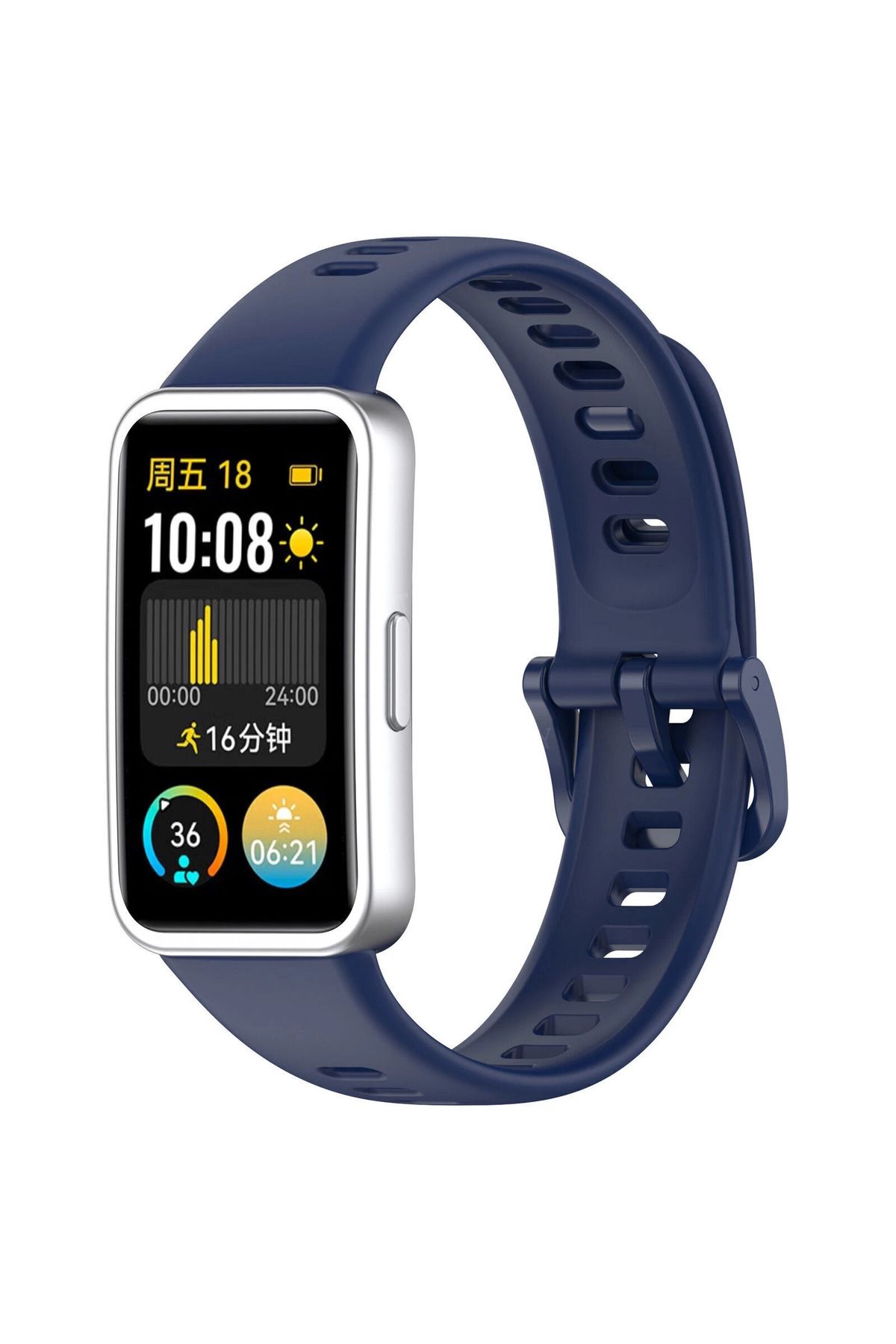 Novatis Huawei Band 8 / Band 9 / Band 10 Uyumlu Silikon Kordon Metal Pim ve Tokalı Soft Kayış