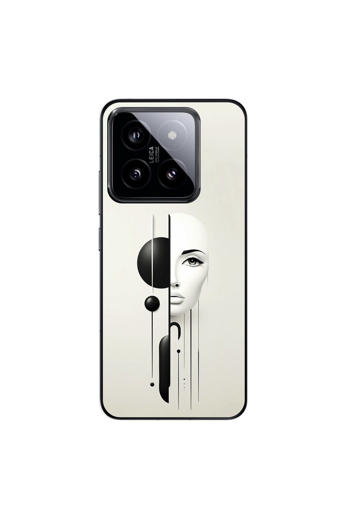 Dali Design Xiaomi Mi 14 Pro Uyumlu Şeffaf Kılıf Estetik Yüz 2 Tasarımlı