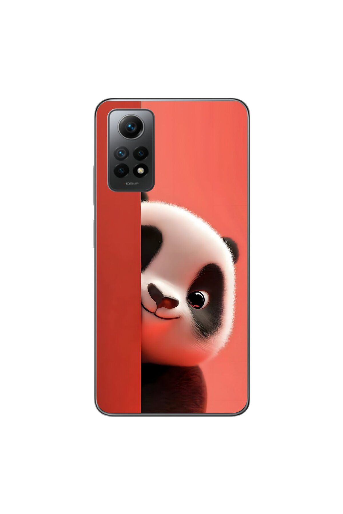 Dali Design Xiaomi Redmi Note 12 Pro Uyumlu Şeffaf Kılıf 4 Peluş Panda Tasarımlı