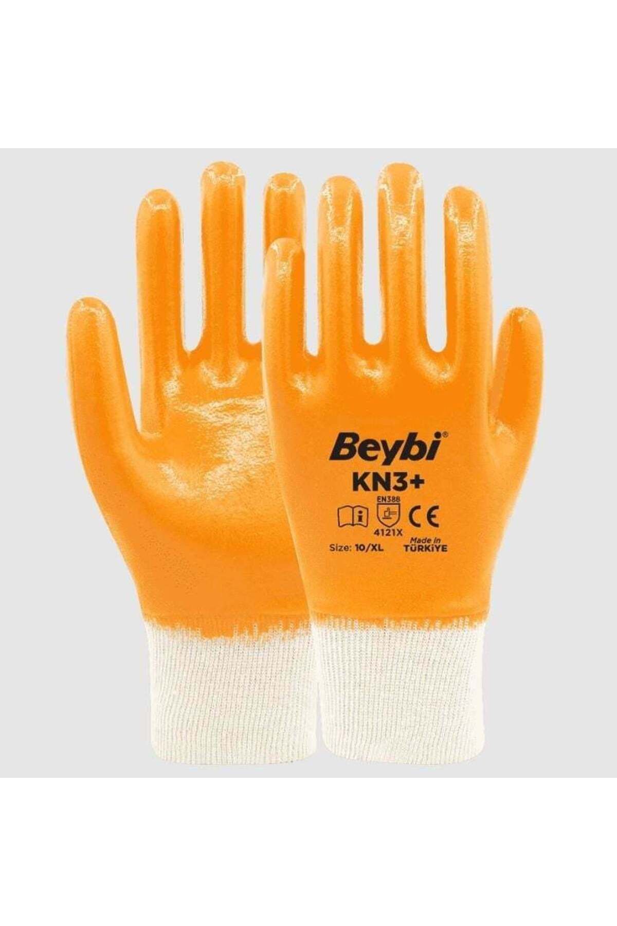 merland benvecocuk Beybi KN3+ No:10 Sarı Tam Nitril Pamuk Eldiven 1 Adet