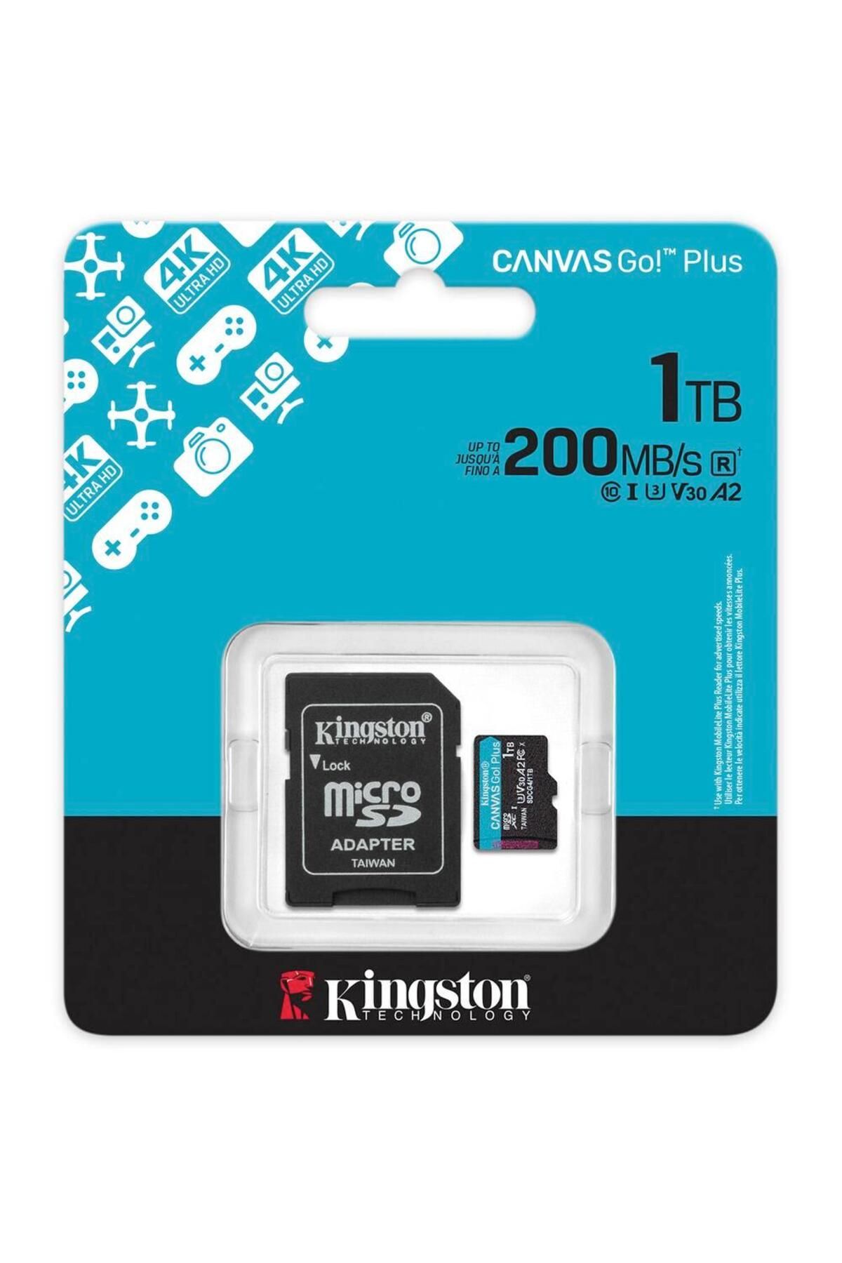 Kingston-Kingston CanvasGo! Plus Memory Card, 1TB, microSDXC, UHS-I U3, Class 10, SD Adapter 3