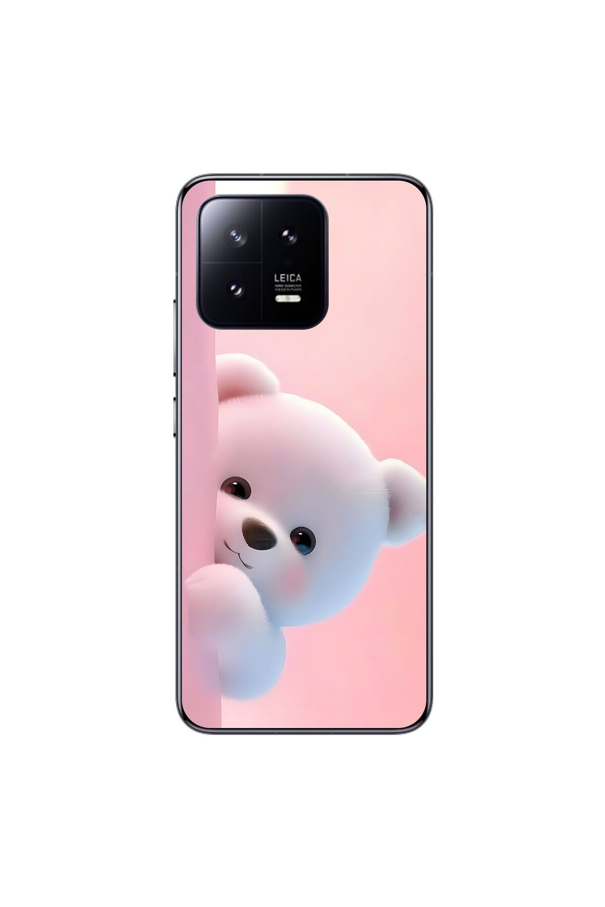 Dali Design Xiaomi Mi 13 Uyumlu Şeffaf Kılıf 1 Peluş Ayıcık Tasarımlı