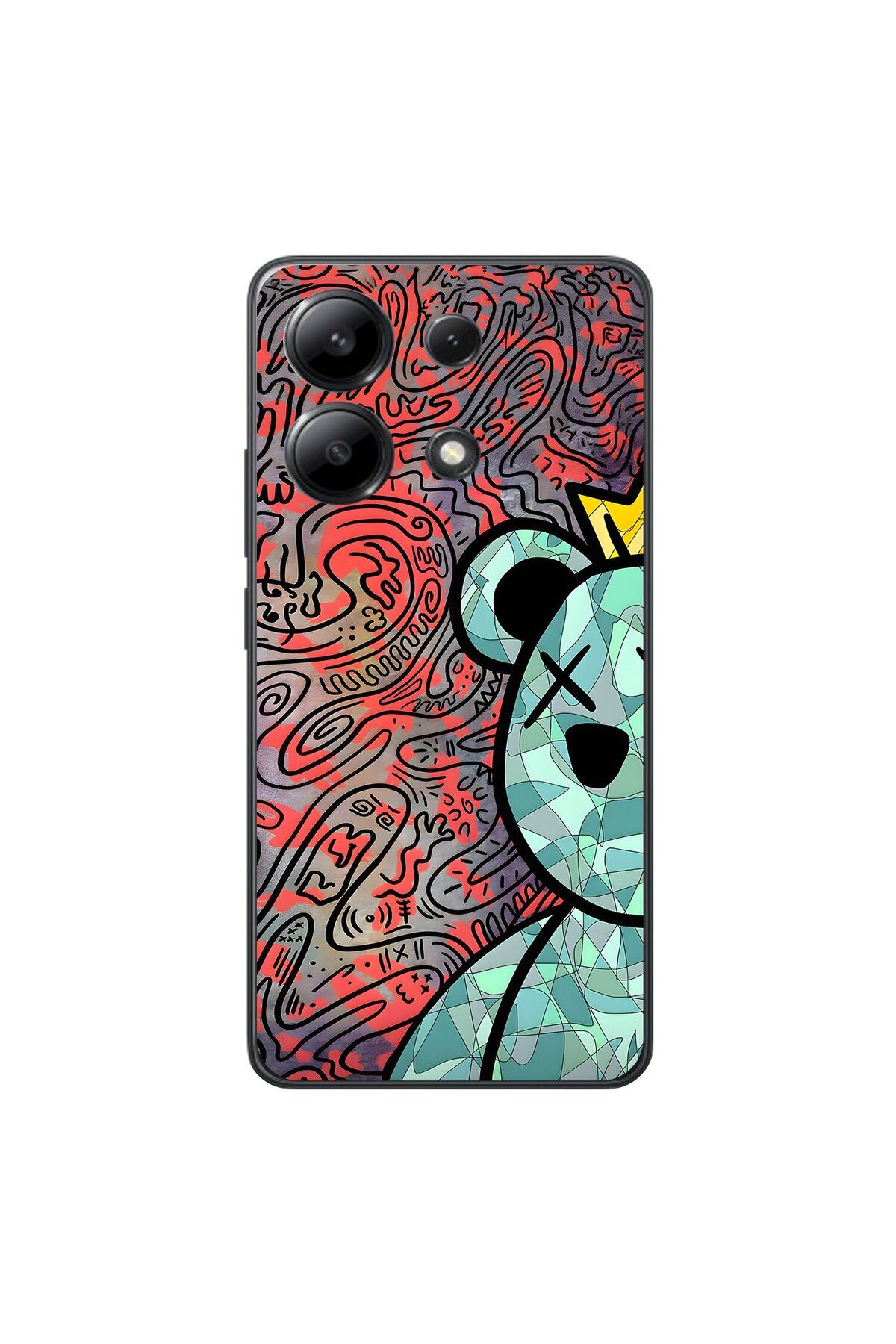 Dali Design Xiaomi Redmi Note 13 Uyumlu Şeffaf Kılıf Graffiti 12 Tasarımlı