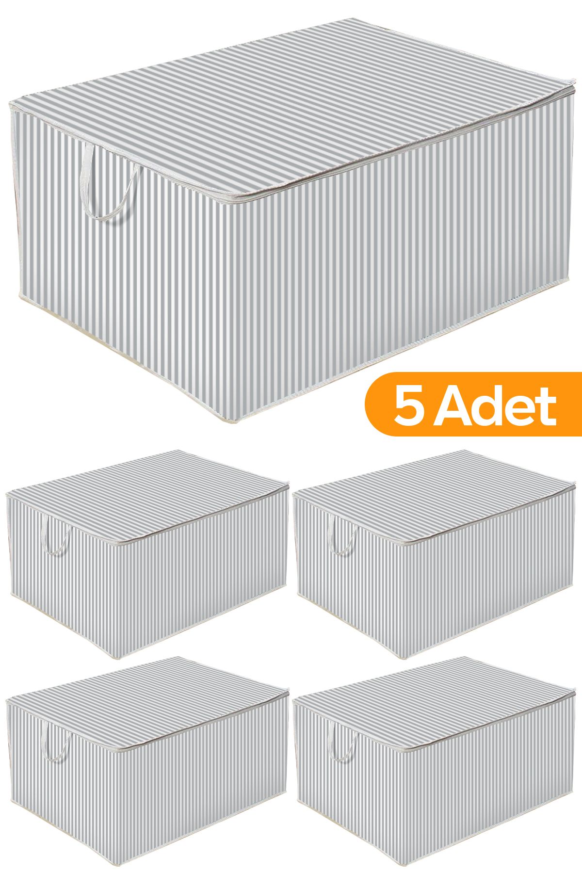 AboutThePerfect 5 Adet Maxi Yastık Yorgan Hurcu 75x40x40 Cm, Gri Renk