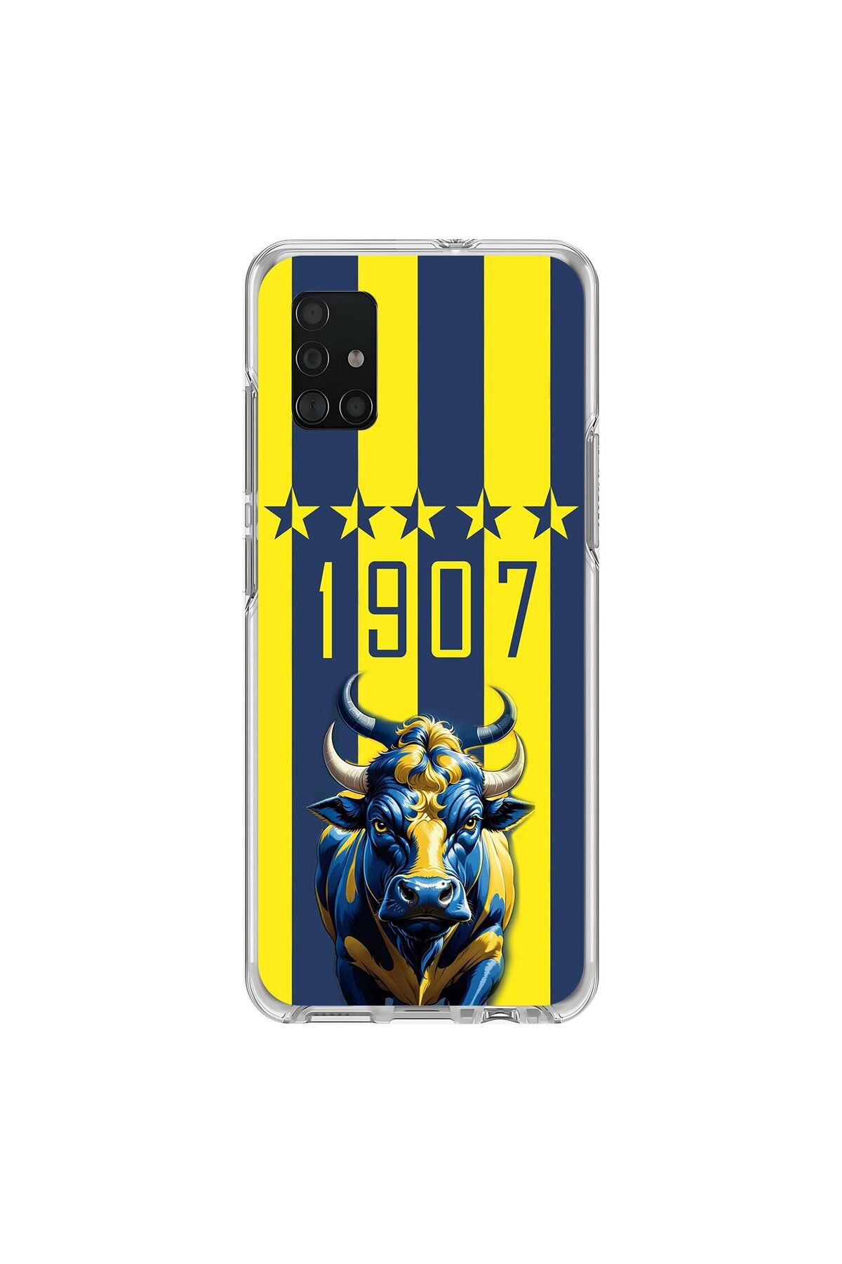 Dali Design Samsung Galaxy A71 Uyumlu Şeffaf Kılıf 1907 Boğa Tasarımlı