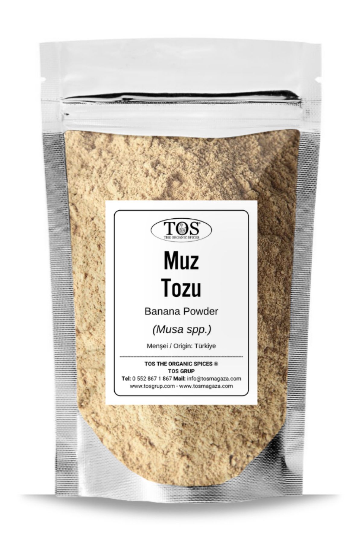 TOS The Organic Spices Muz Tozu 100 gr ( 1. Kalite - Doğal ) Musa spp. / Banana Powder