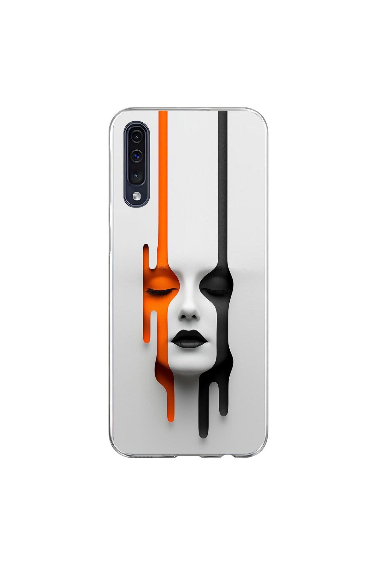 Dali Design Samsung Galaxy A70 Uyumlu Şeffaf Kılıf Estetik Yüz 1 Tasarımlı