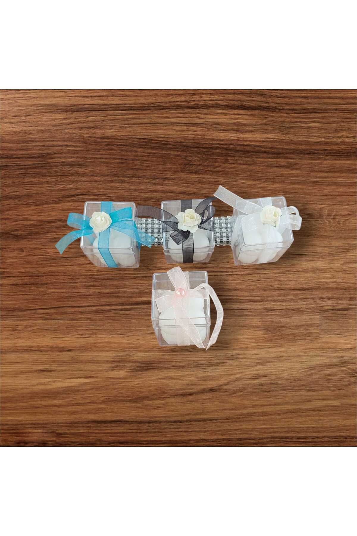 EL YAPIMI Hediyelik mum mika kutuda 10 adet