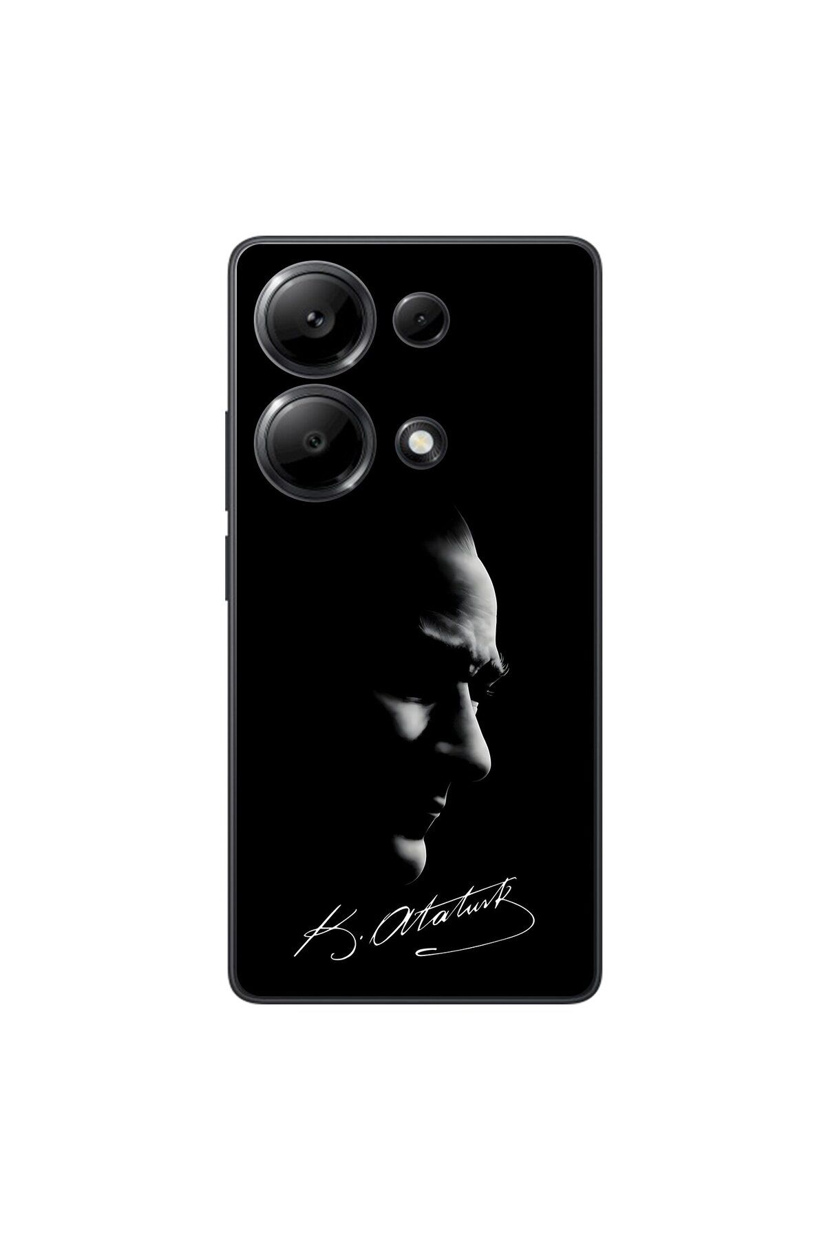 Dali Design Xiaomi Redmi Note 13 Pro Uyumlu Şeffaf Kılıf Atatürk 1 Tasarımlı