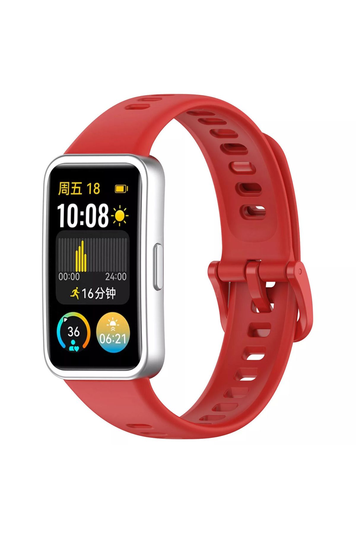 Novatis Huawei Band 8 / Band 9 / Band 10 Uyumlu Silikon Kordon Metal Pim ve Tokalı Soft Kayış