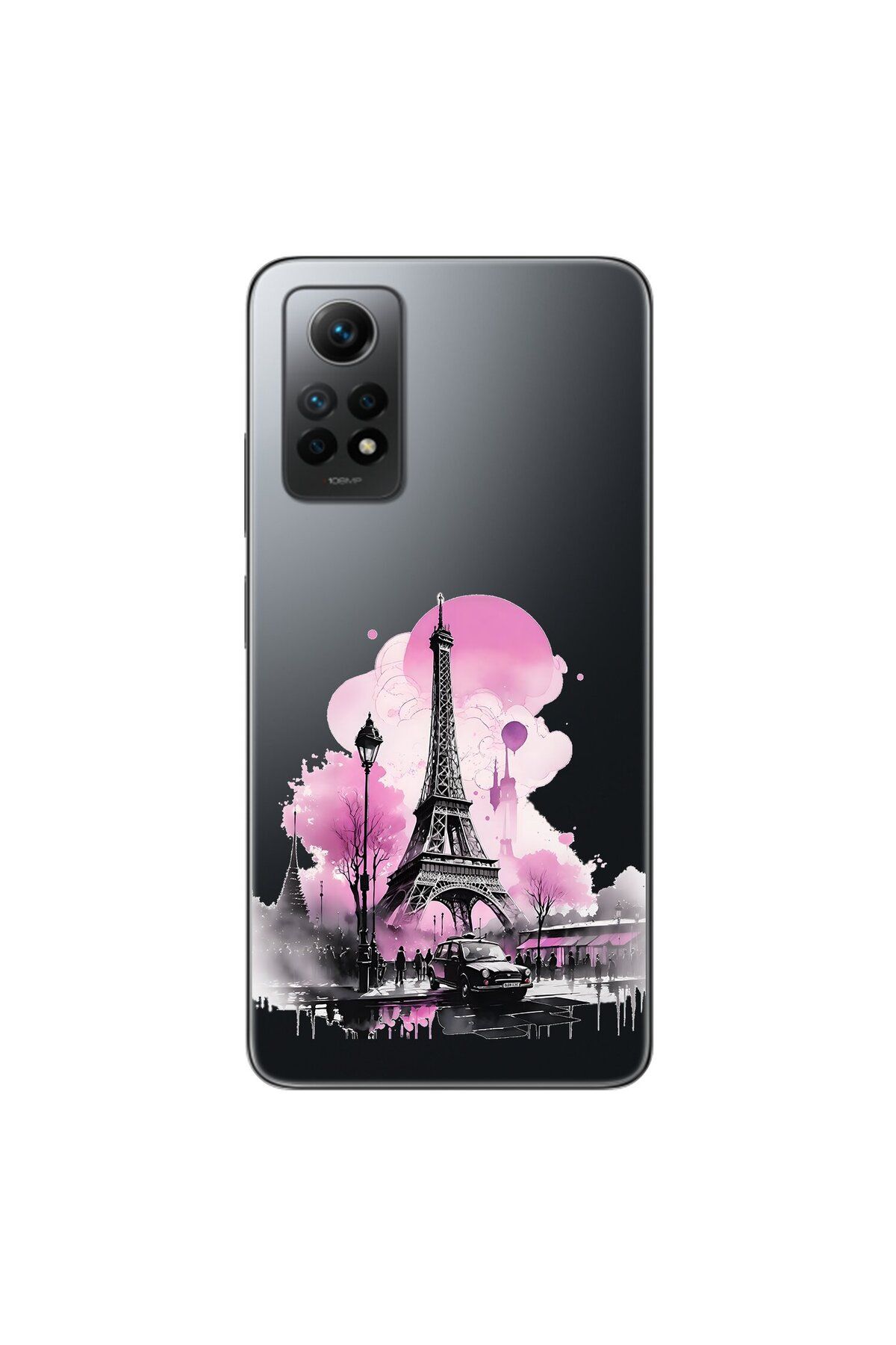 Dali Design Xiaomi Redmi Note 12 Pro Uyumlu Şeffaf Kılıf Paris 1 Tasarımlı
