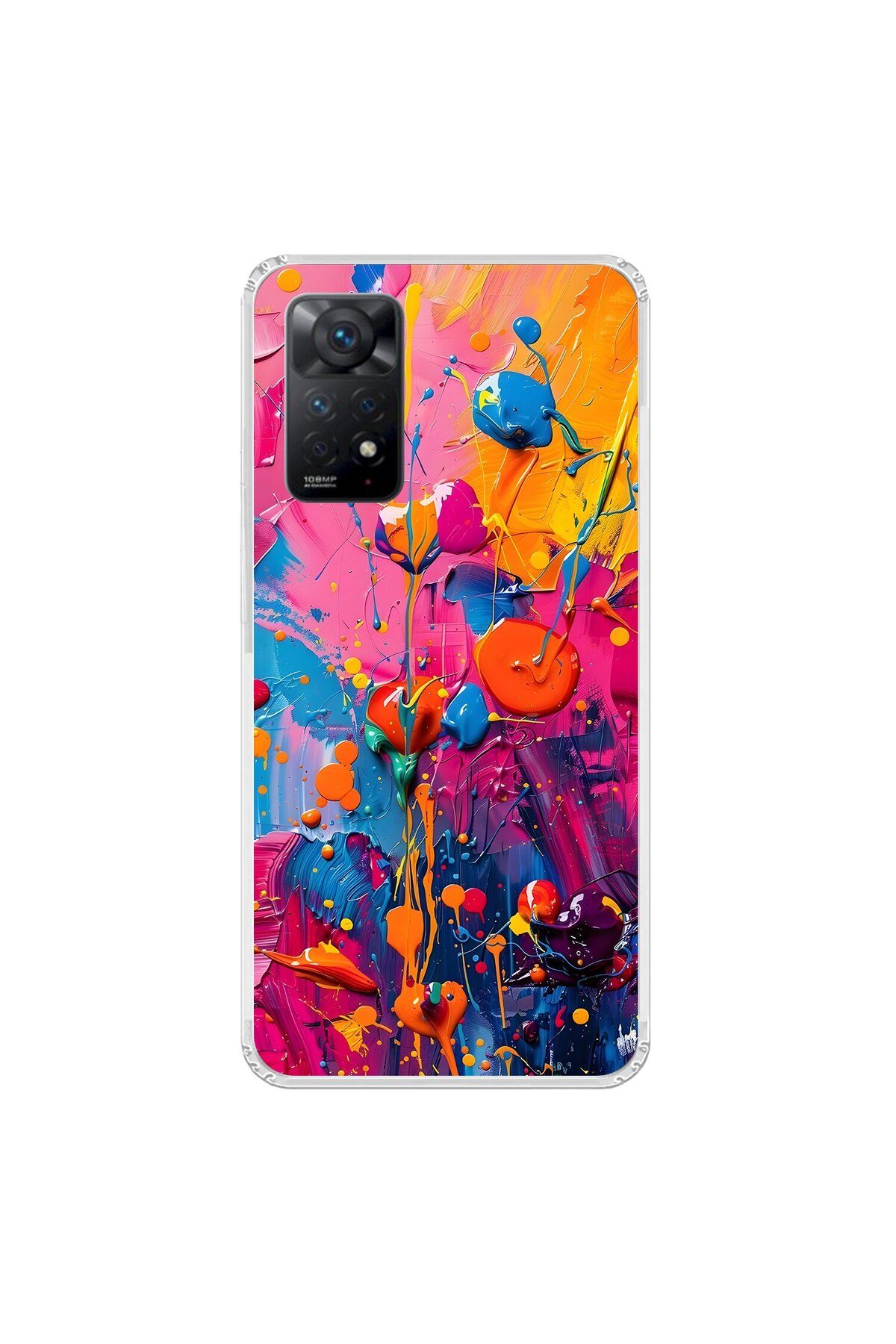 Dali Design Xiaomi Redmi Note 11 Pro Uyumlu Şeffaf Kılıf Graffiti 3 Tasarımlı