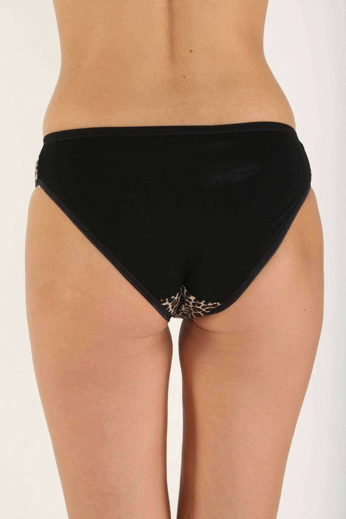 Omarı Yumuşak Dokulu Leopar Desenli Slip Külot Modası