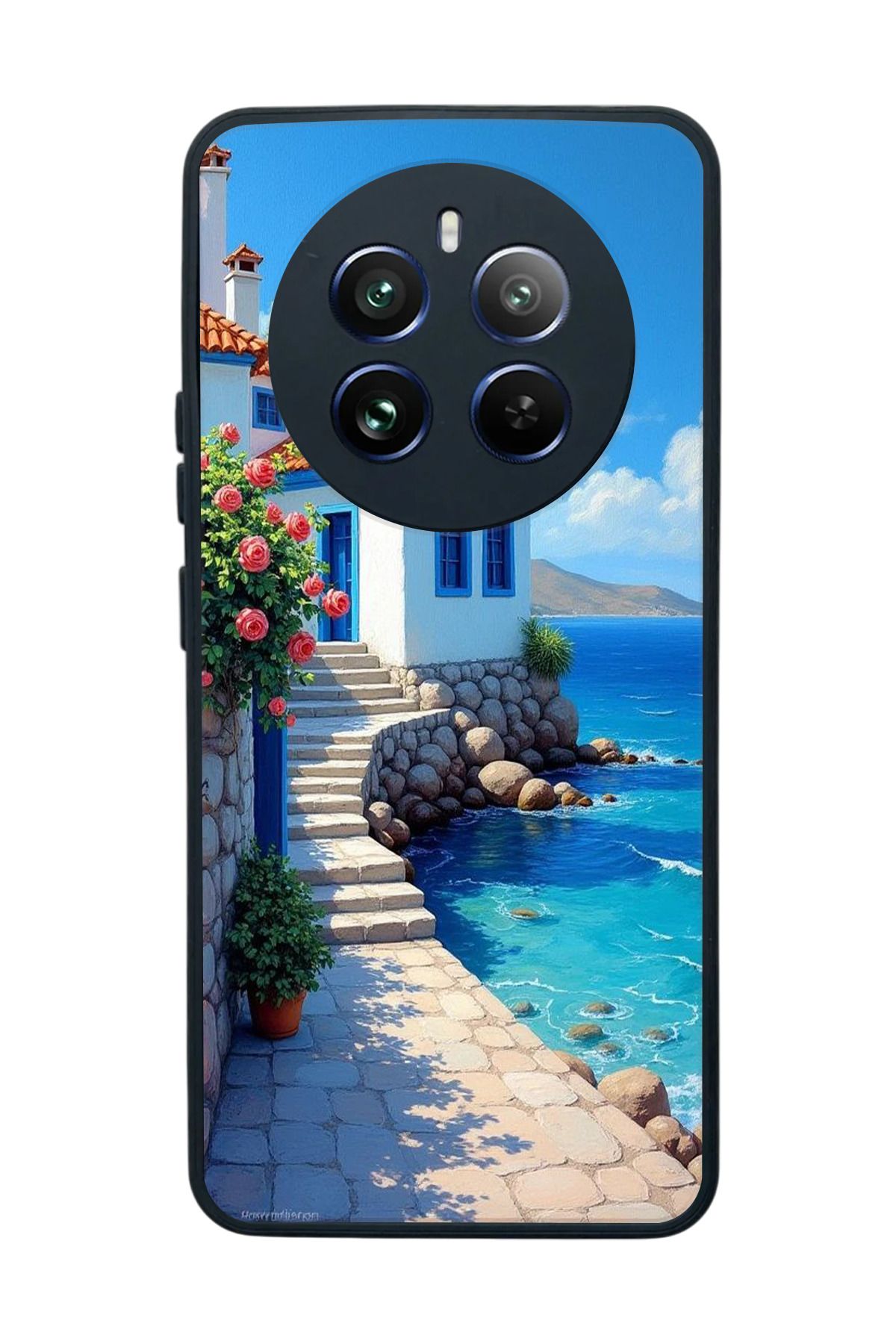 realme 12 Uyumlu Mat Siyah Kılıf – Yumuşak Silikon, Koruyucu, Şok Emici Kapak