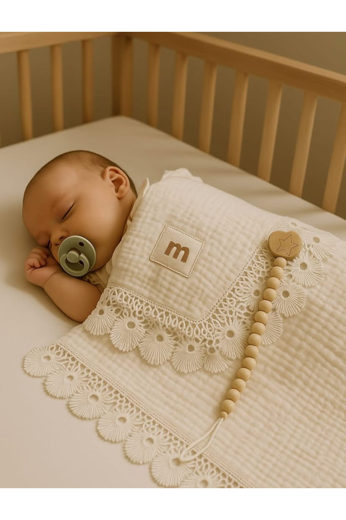 Genel Markalar Müslin Hoşgeldin Bebek Seti Müslin Battaniye Emzik Askısı At Kılı Fırça Tarak Seti fotoğrafı 2 (önizleme)